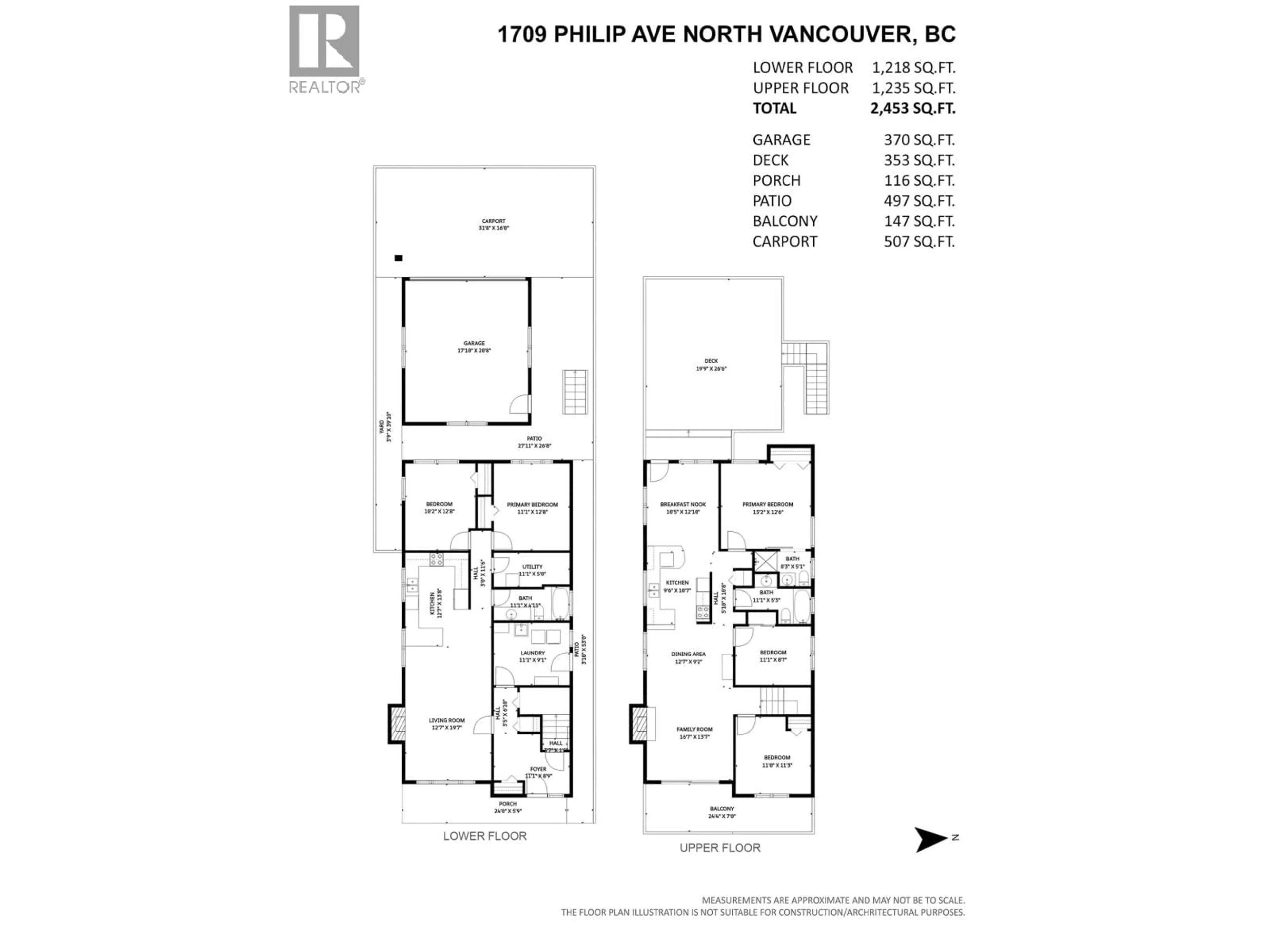 Floor plan for 1709 PHILIP AVENUE, North Vancouver British Columbia V7P2V9