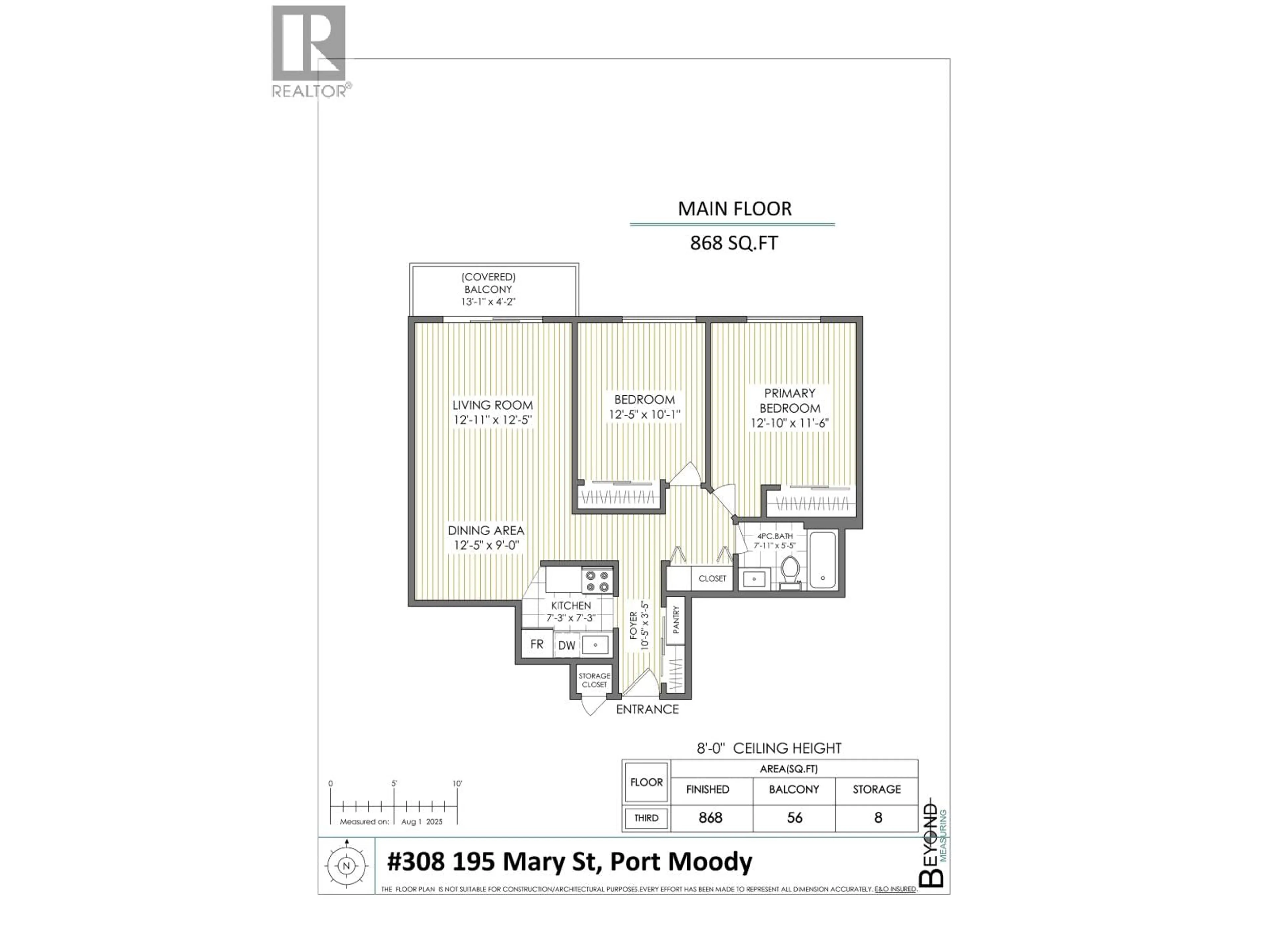 Floor plan for 308 - 195 MARY STREET, Port Moody British Columbia V3H2P1