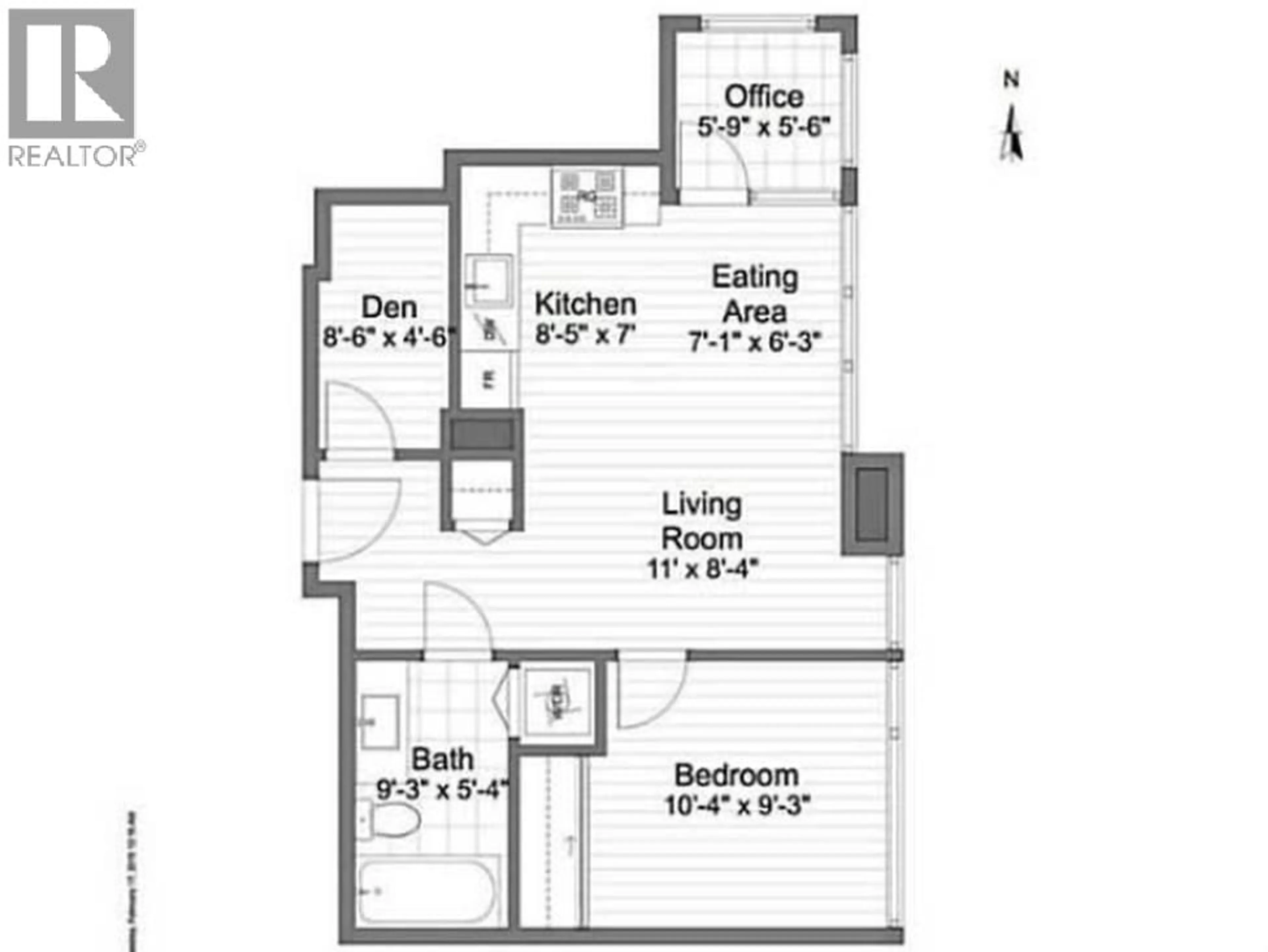 Floor plan for 701 - 1068 BROADWAY, Vancouver British Columbia V6H0A7