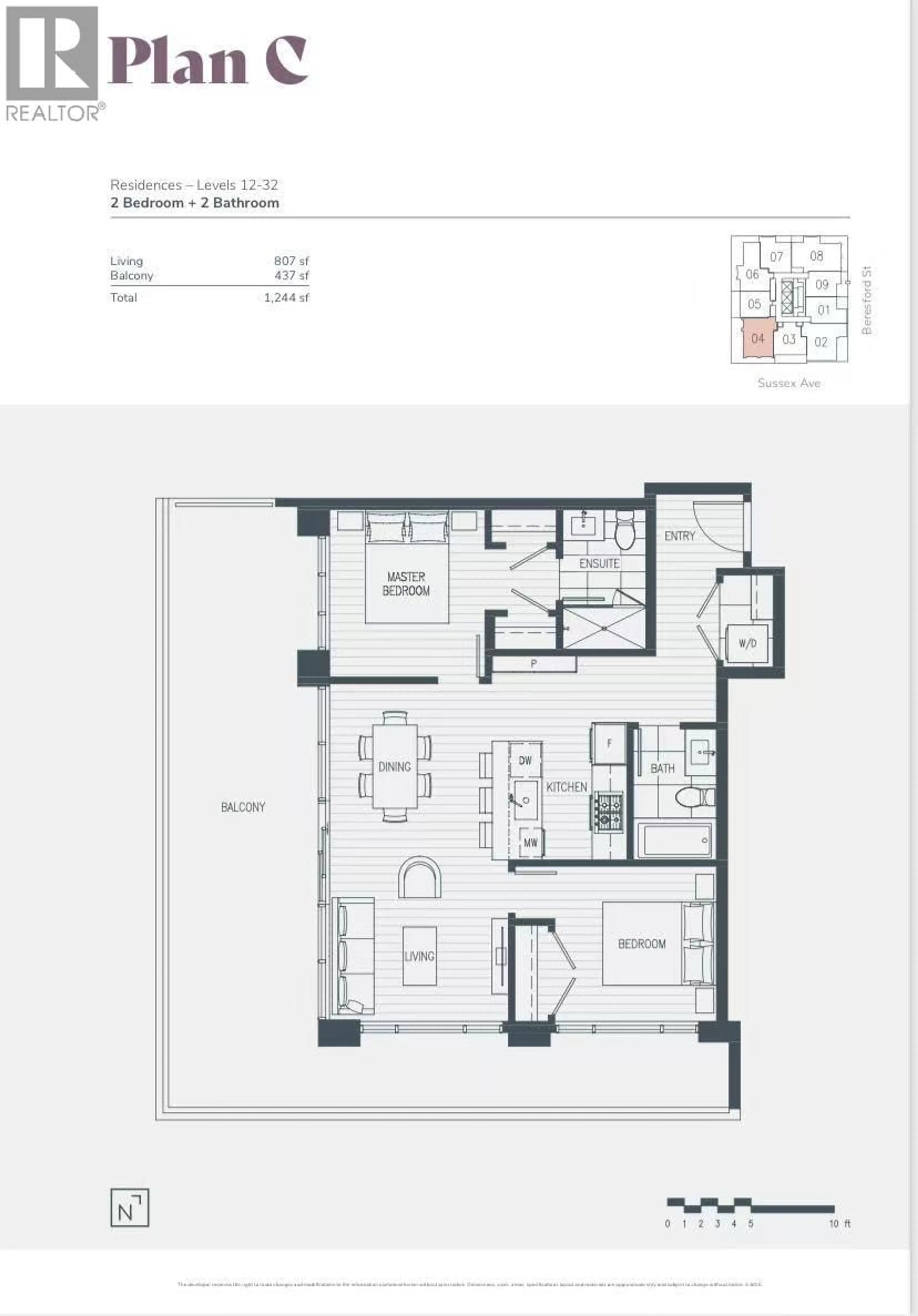 Floor plan for 1704 - 6511 SUSSEX AVENUE, Burnaby British Columbia V5H0K5