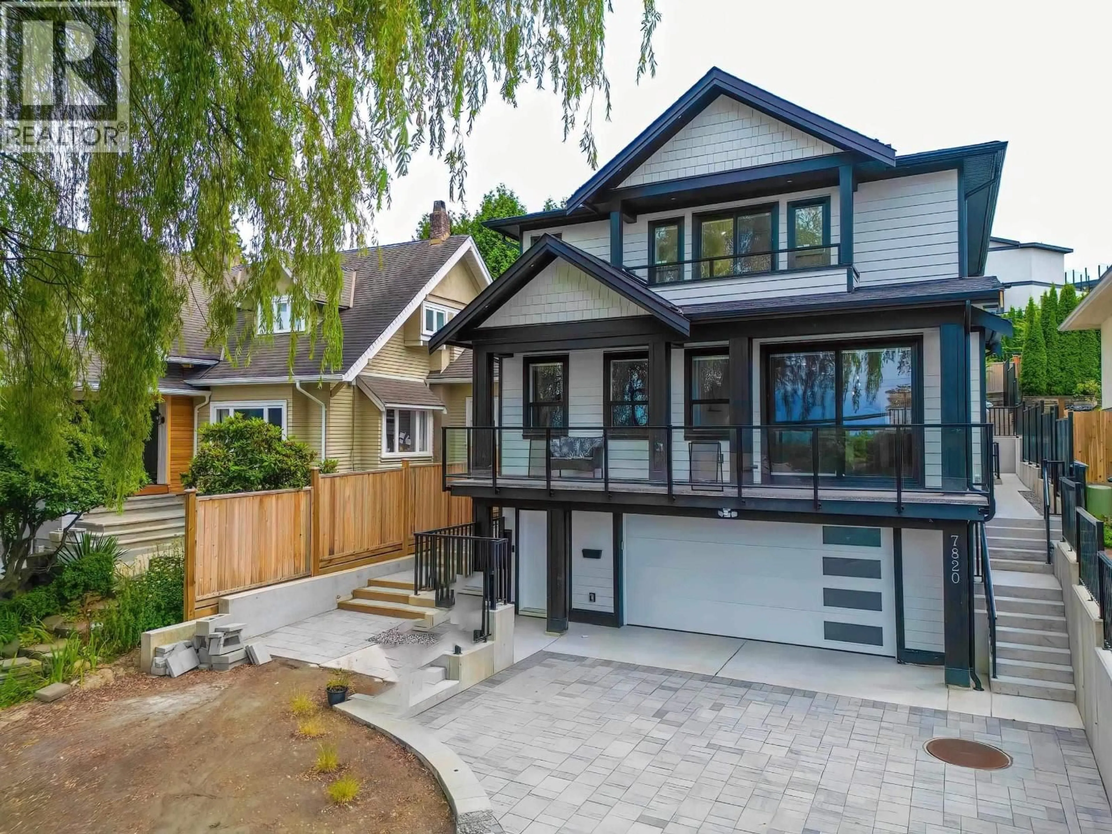 Home with vinyl exterior material, street for 7820 STANLEY STREET, Burnaby British Columbia V5E1V8