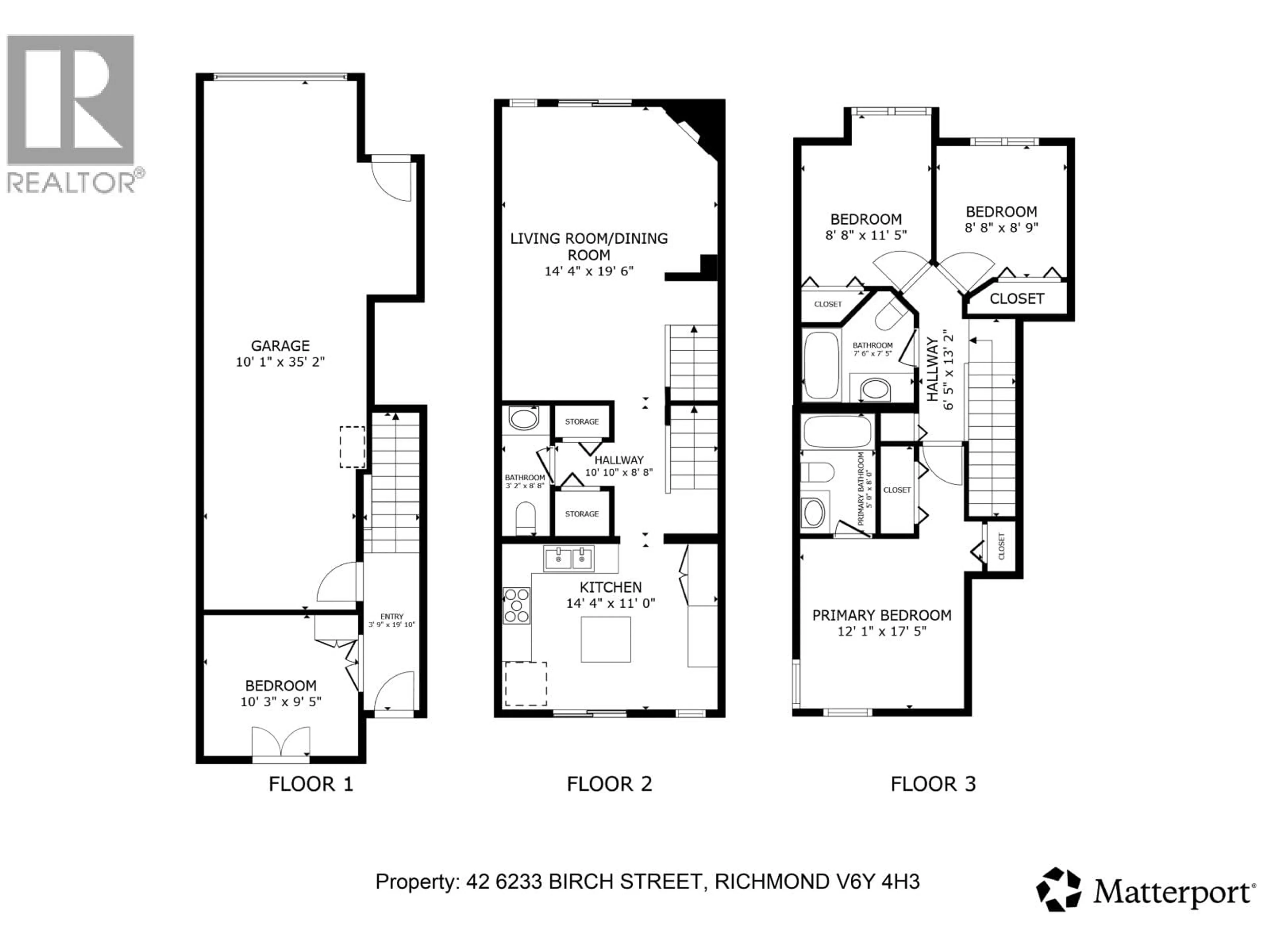 Floor plan for 42 - 6233 BIRCH STREET, Richmond British Columbia V6Y4H3