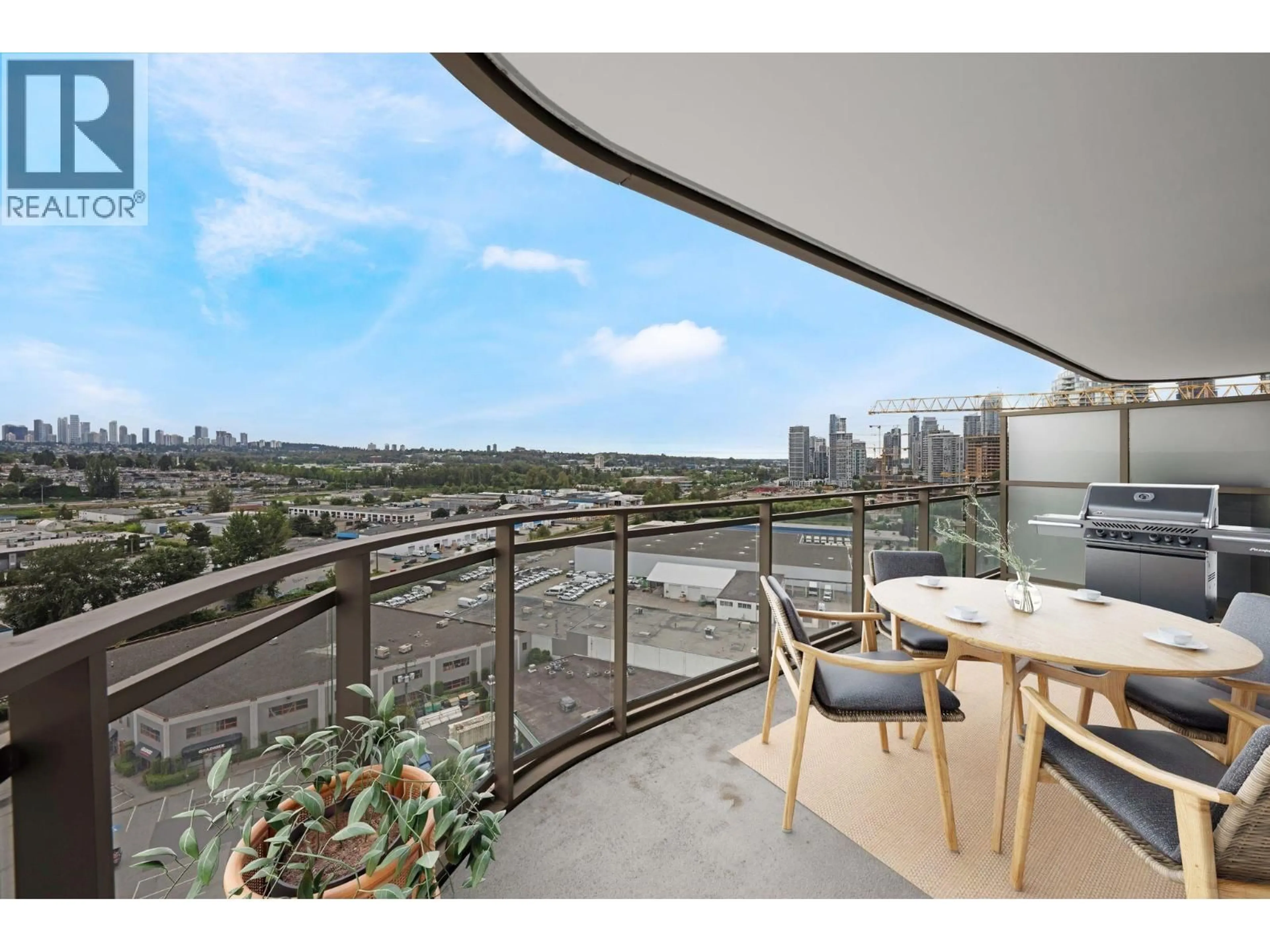 Balcony in the apartment, city buildings view from balcony for 1407 - 5311 GORING STREET, Burnaby British Columbia V5B0B5