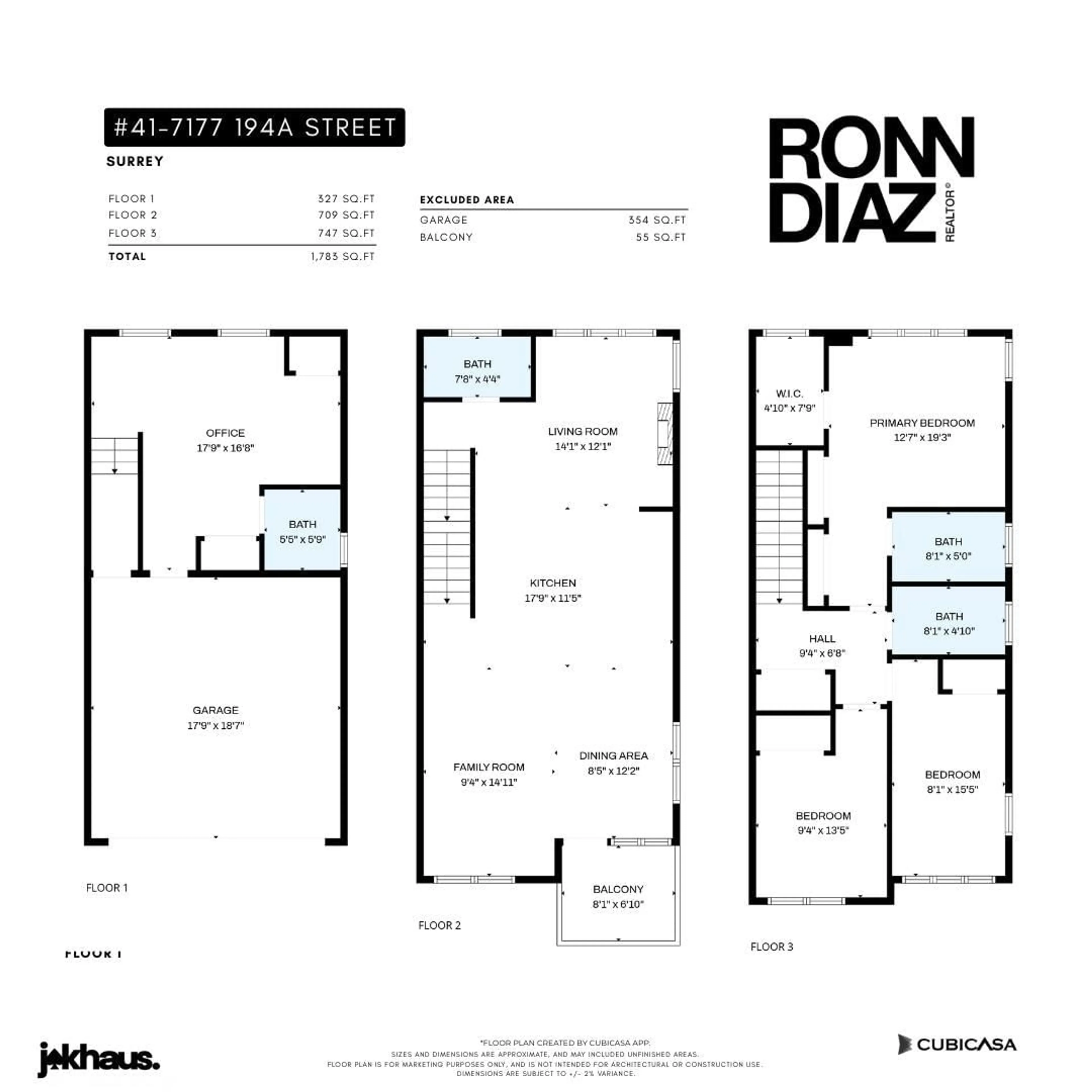 Floor plan for 41 - 7177 194A, Surrey British Columbia V4N1N3