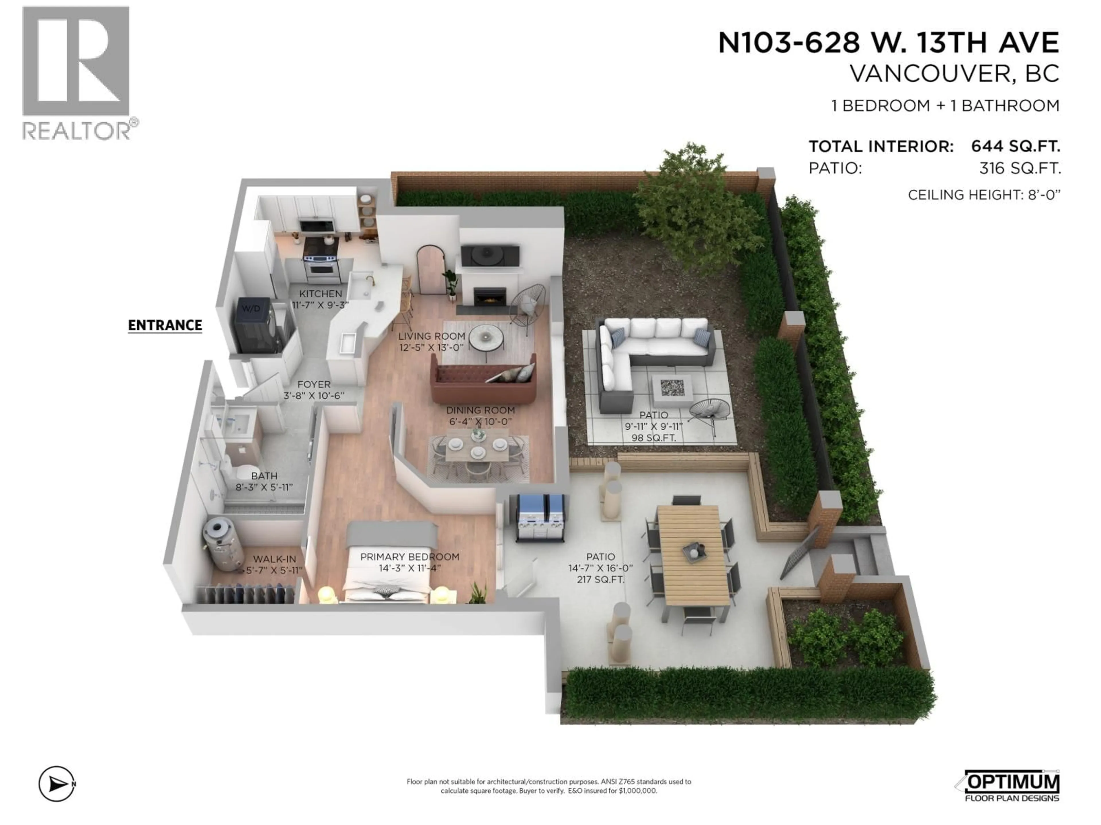 Floor plan for 103 - 628 13TH AVENUE, Vancouver British Columbia V5Z1N9