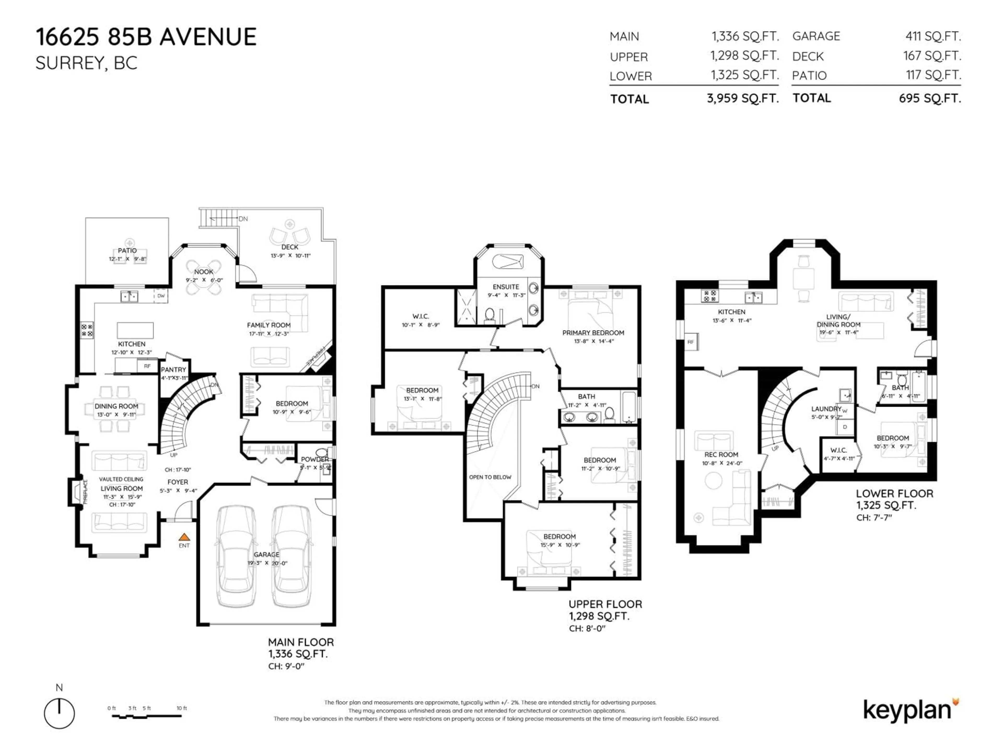 Floor plan for 16625 85B, Surrey British Columbia V4N5A7