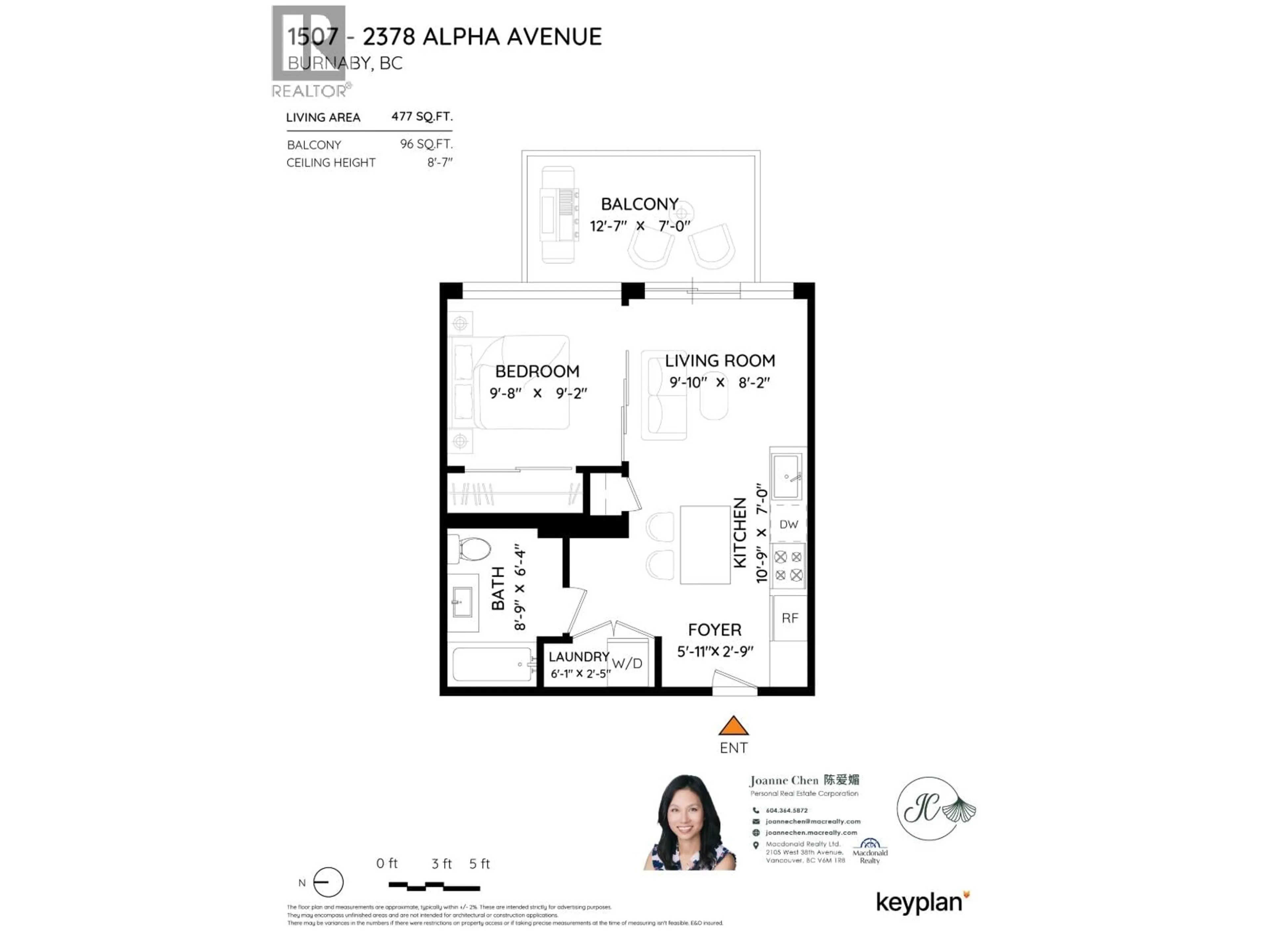 Floor plan for 1507 - 2378 ALPHA AVENUE, Burnaby British Columbia V5C0K2