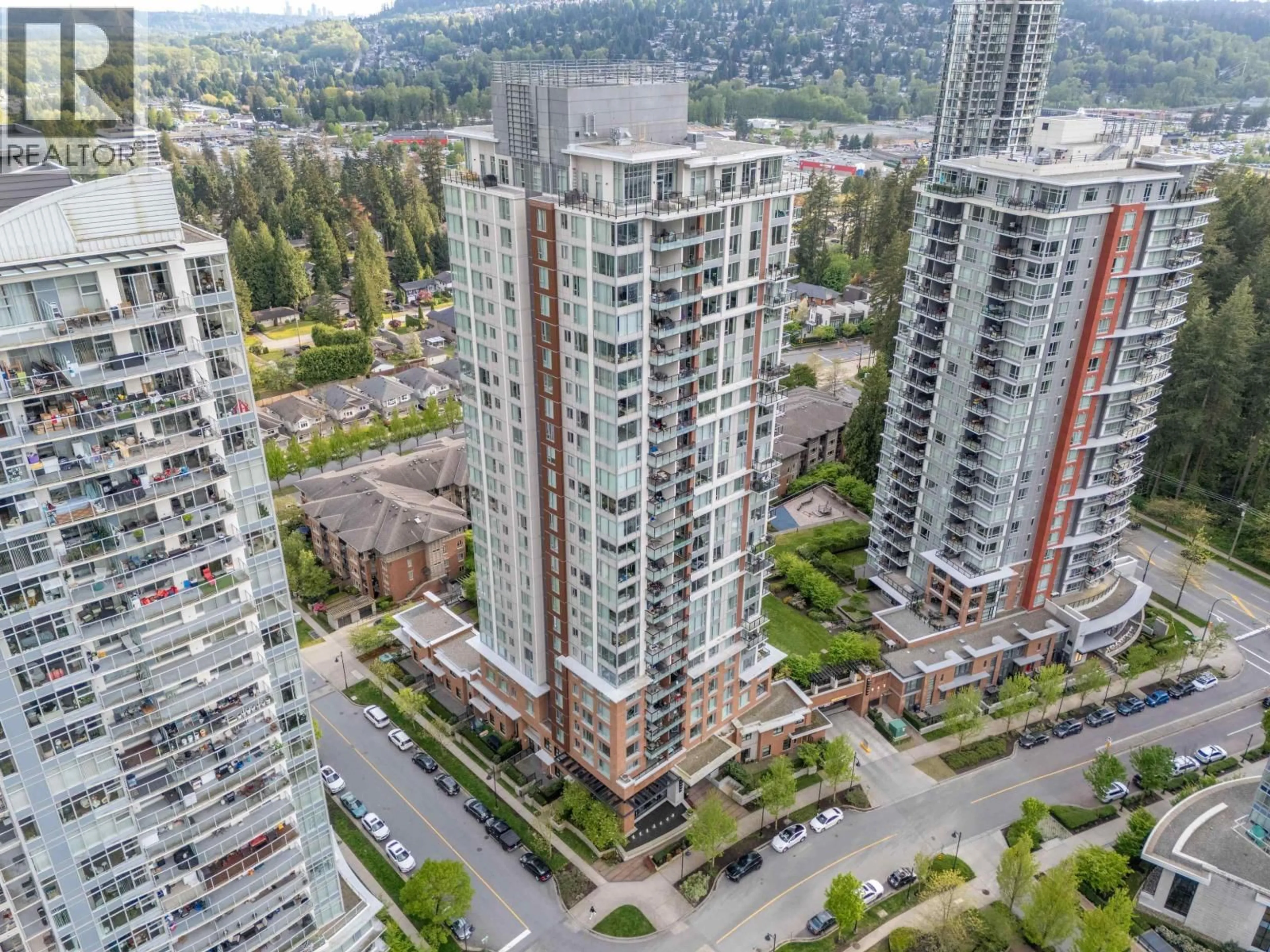 A pic from outside/outdoor area/front of a property/back of a property/a pic from drone, city buildings view from balcony for 1705 - 3100 WINDSOR GATE, Coquitlam British Columbia V3B0P3