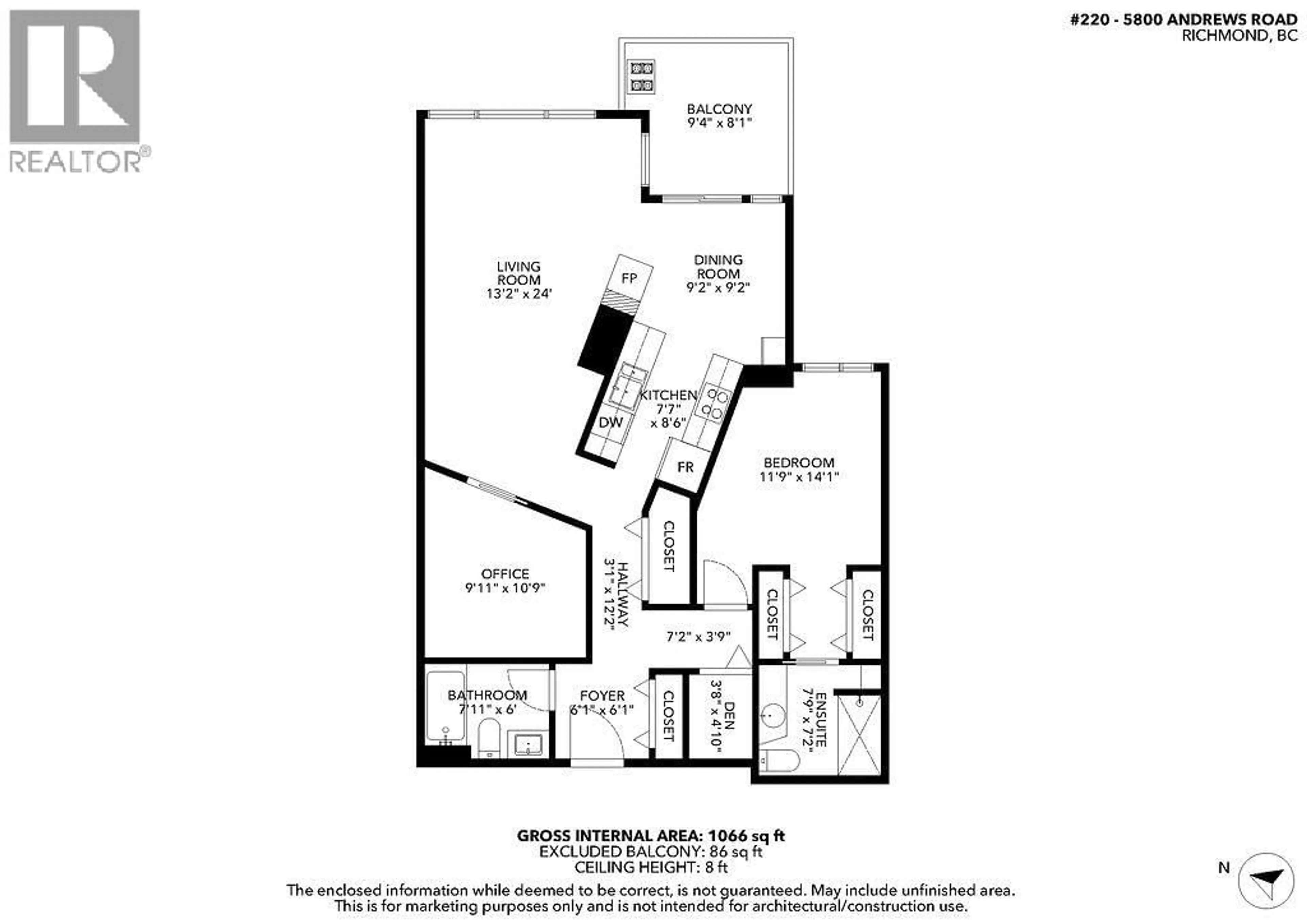 Floor plan for 220 - 5800 ANDREWS ROAD, Richmond British Columbia V7E6M2