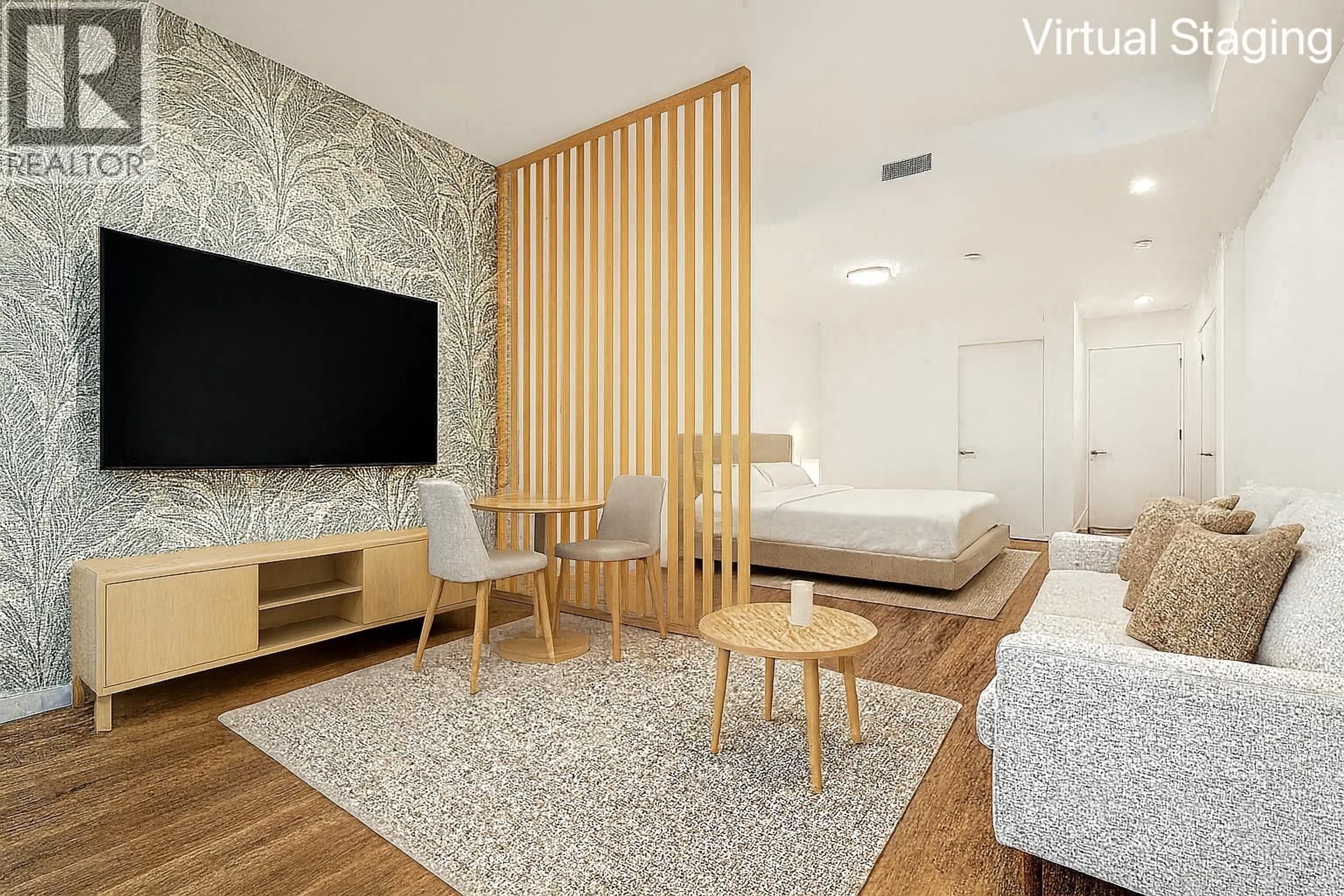 Living room with furniture, wood/laminate floor for 104 - 5058 CAMBIE STREET, Vancouver British Columbia V5Z2Z5