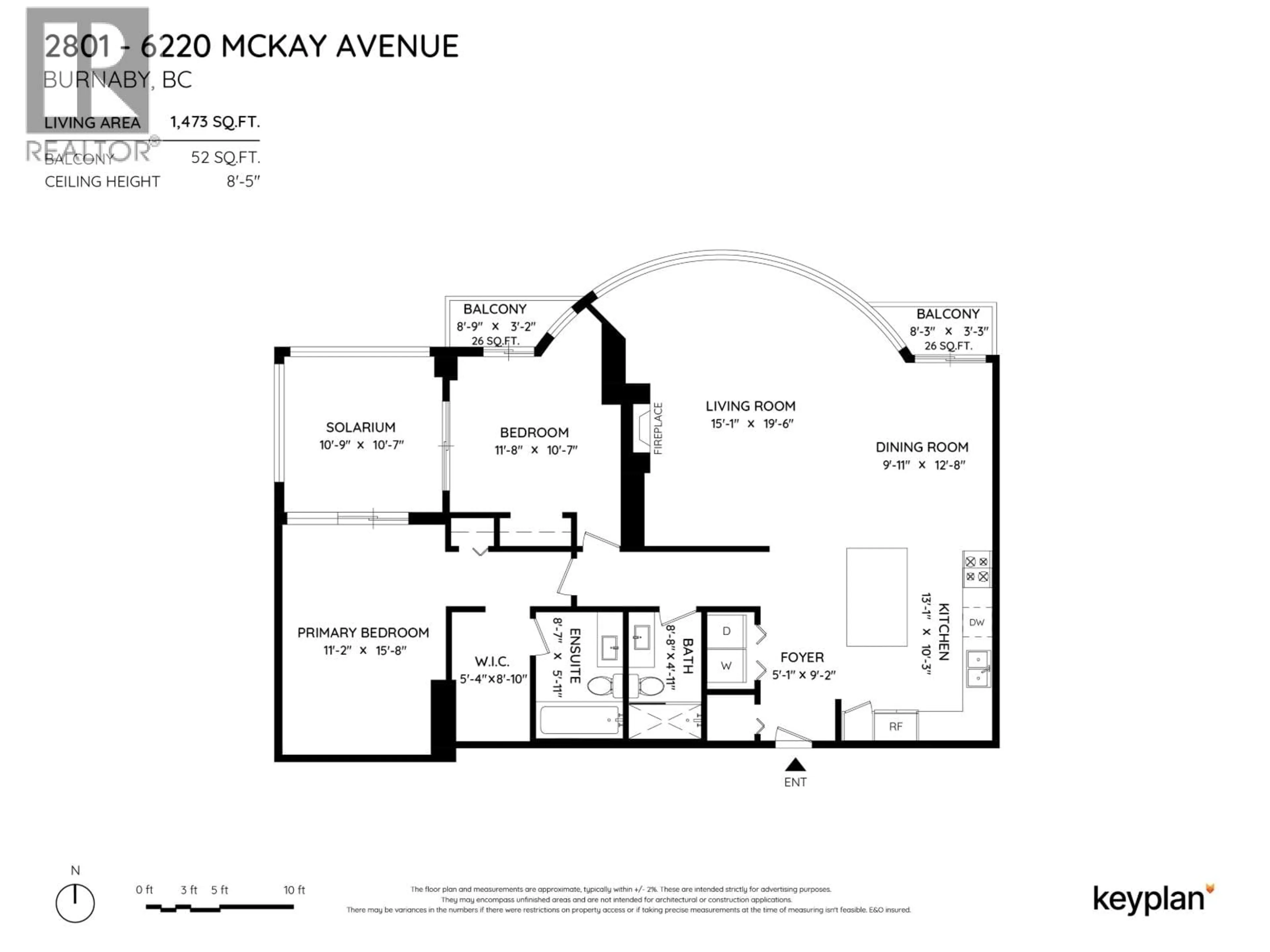 Floor plan for 2801 - 6220 MCKAY AVENUE, Burnaby British Columbia V5H4M8