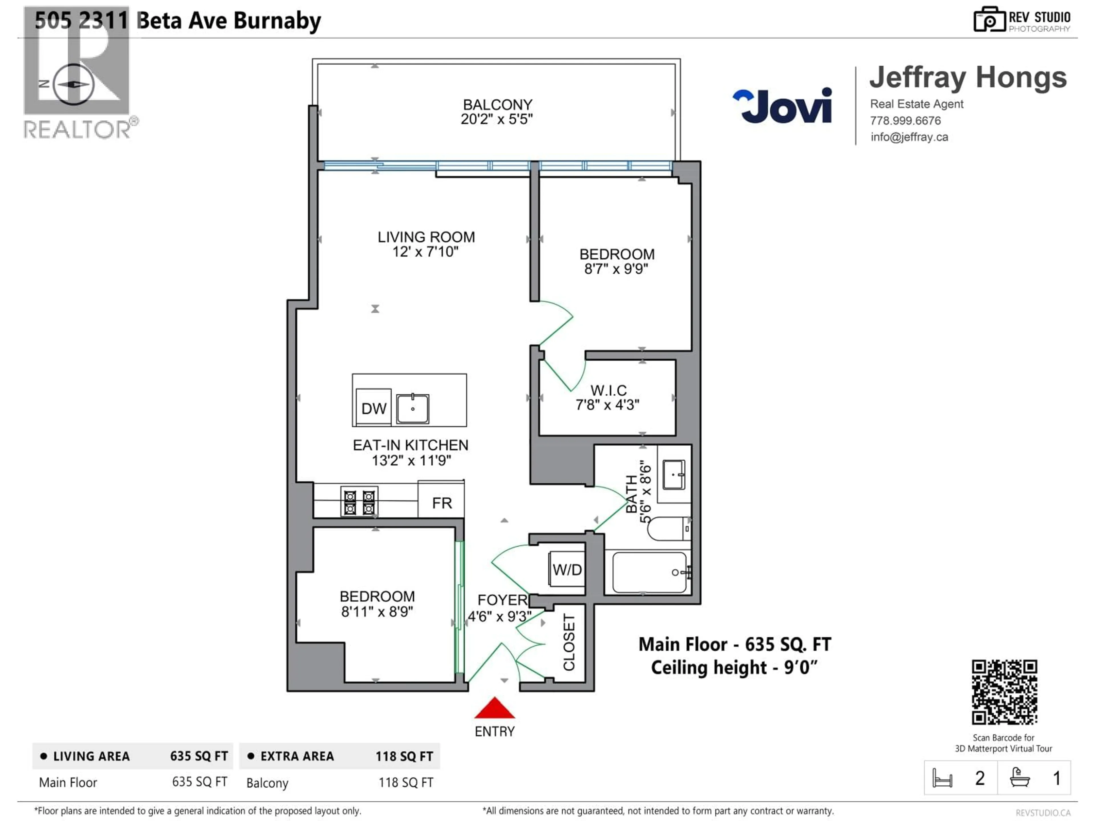 Floor plan for 505 - 2311 BETA AVENUE, Burnaby British Columbia V5C0M1