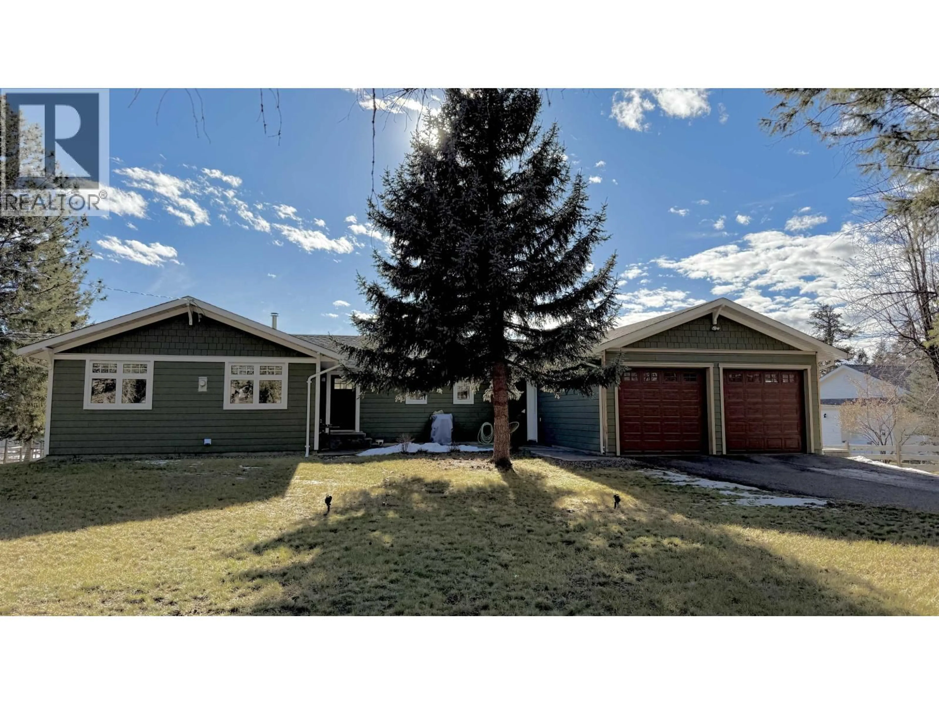 A pic from outside/outdoor area/front of a property/back of a property/a pic from drone, street for 5450 DONSLEEQUA COURT, 108 Mile Ranch British Columbia V0K2Z0