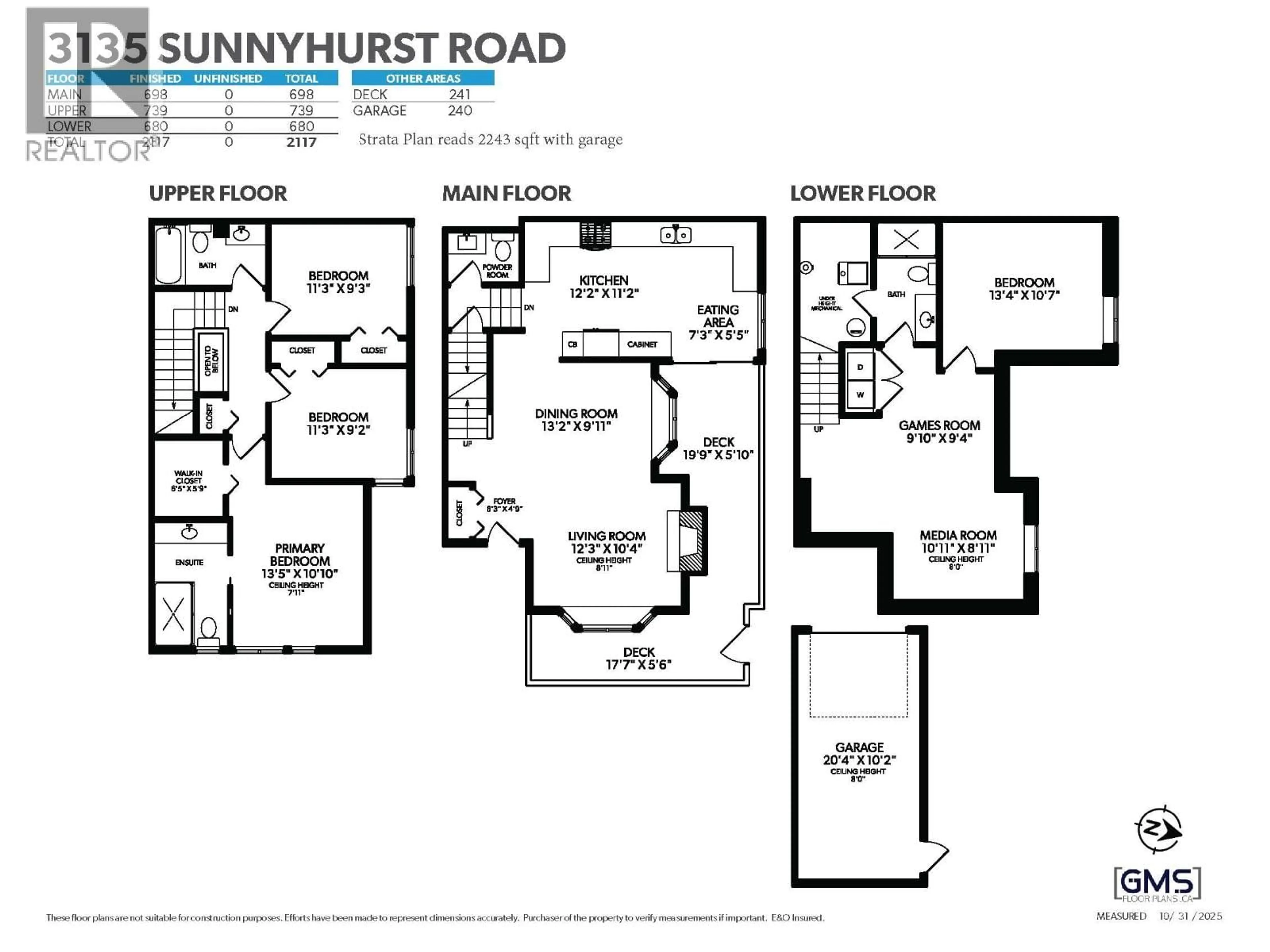 Floor plan for 3135 SUNNYHURST ROAD, North Vancouver British Columbia V7K2G4