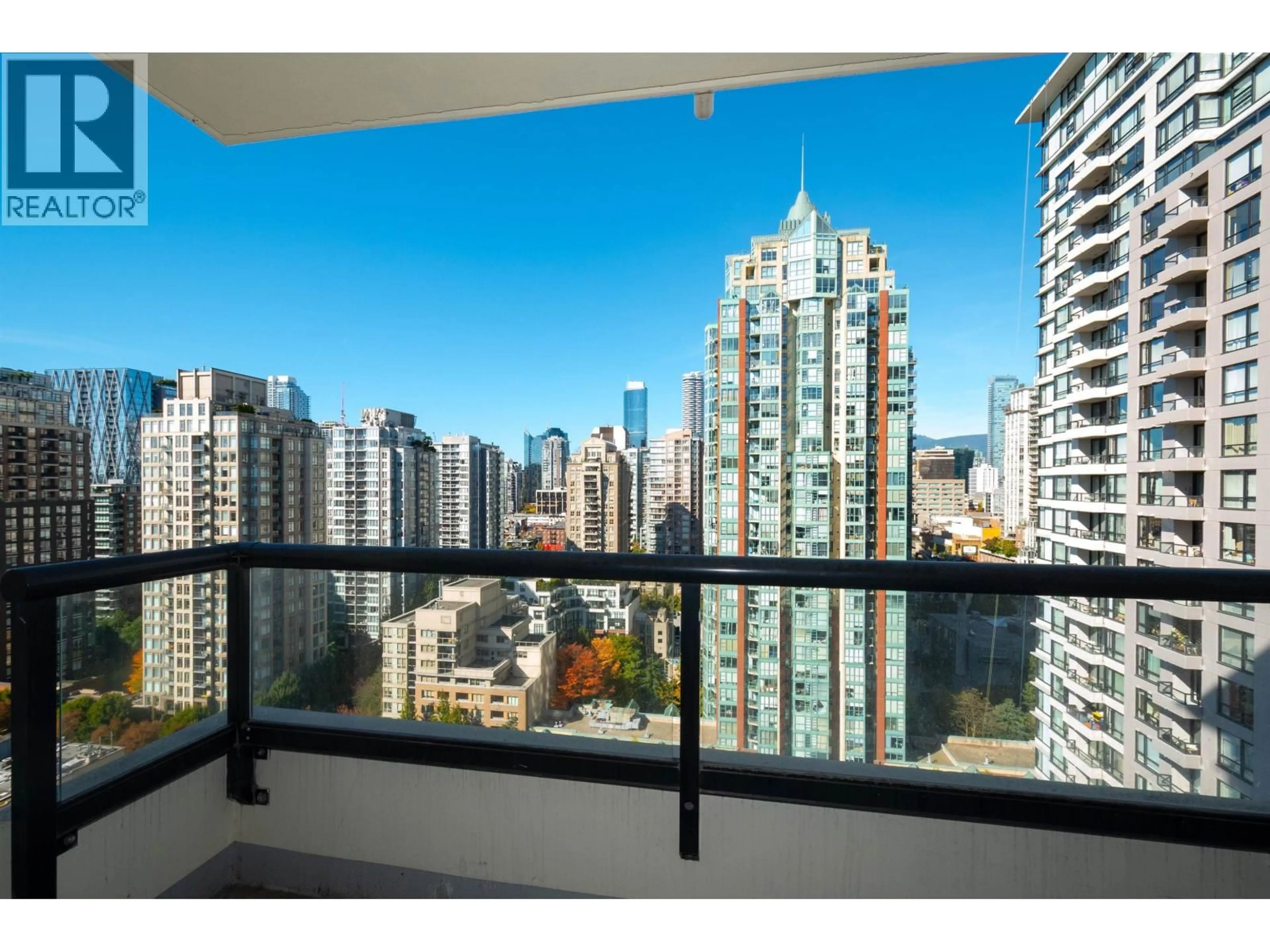 Balcony in the apartment, city buildings view from balcony for 2201 - 977 MAINLAND STREET, Vancouver British Columbia V6B1T2
