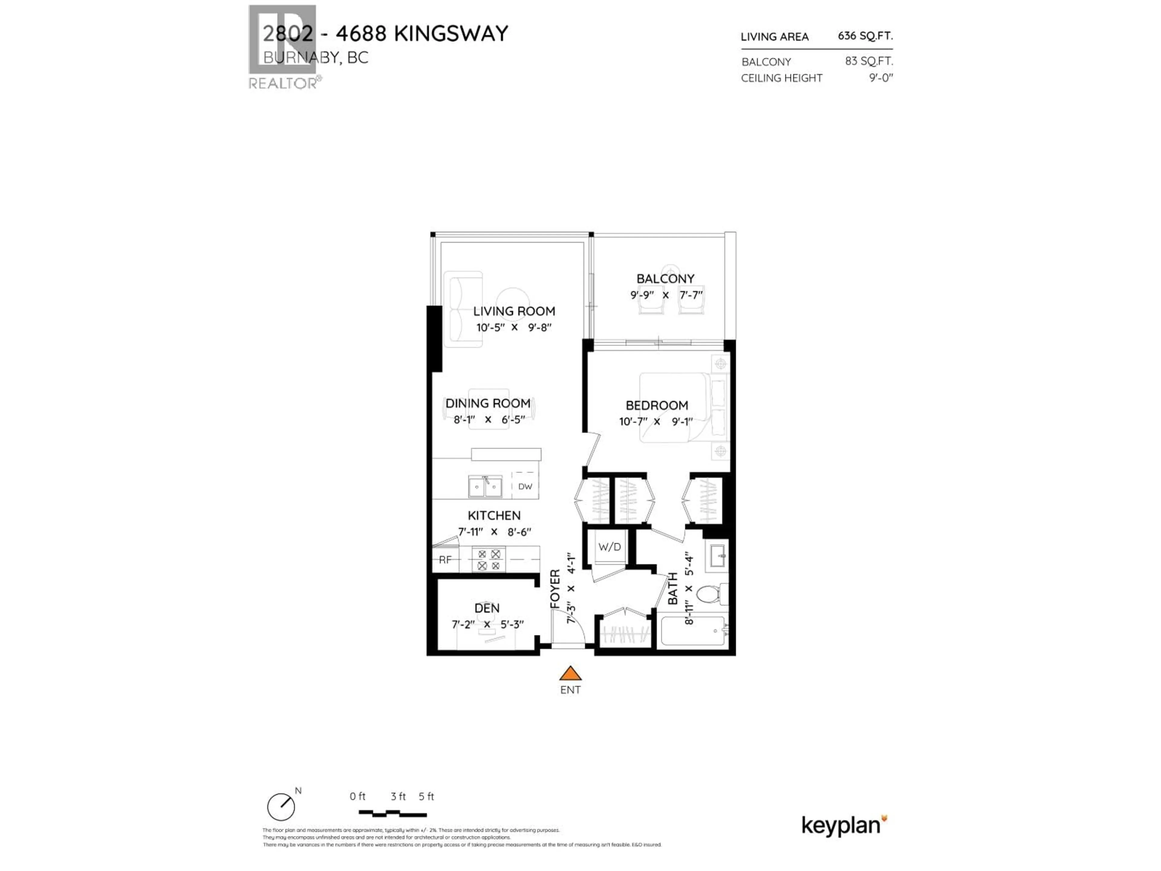 Floor plan for 2802 - 4688 KINGSWAY, Burnaby British Columbia V5H0E9