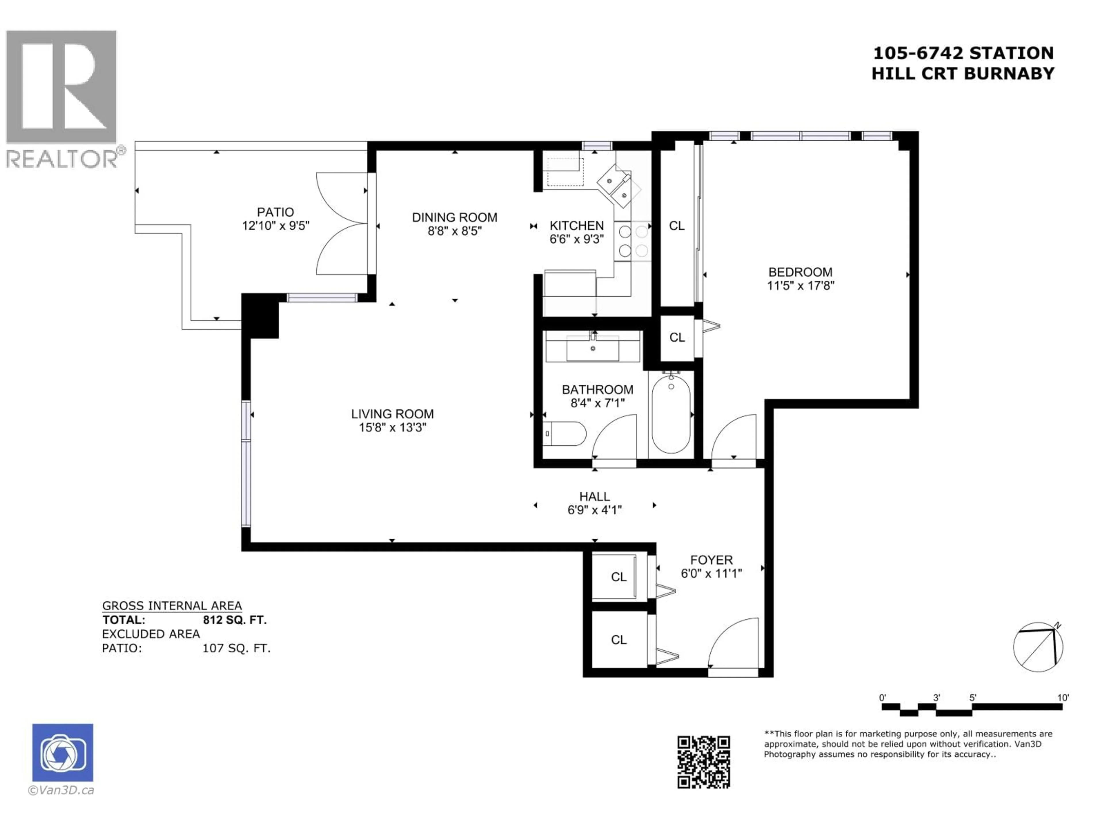 Floor plan for 105 - 6742 STATION HILL COURT, Burnaby British Columbia V3N4V2