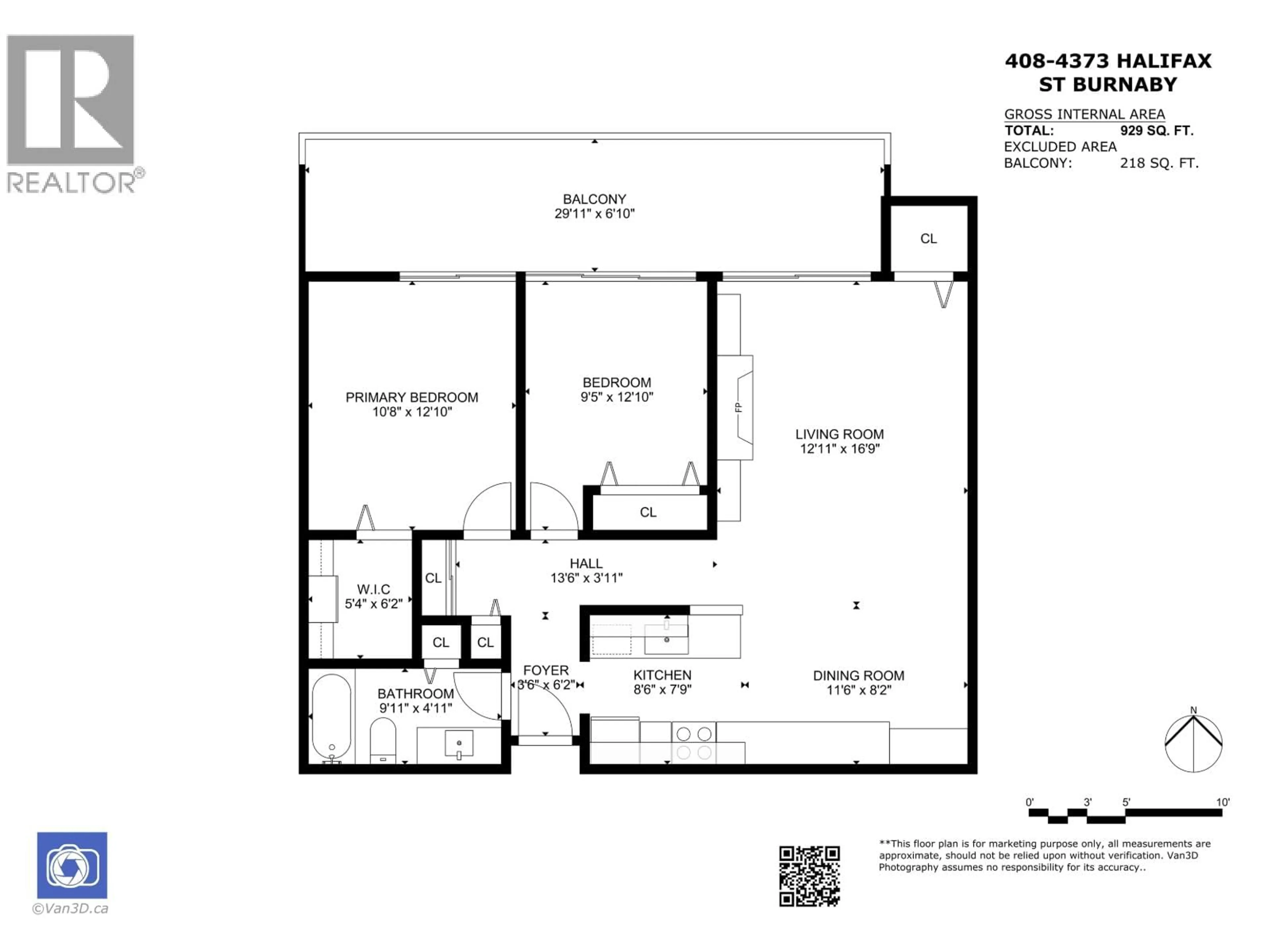 Floor plan for 408 - 4373 HALIFAX STREET, Burnaby British Columbia V5C5Z2