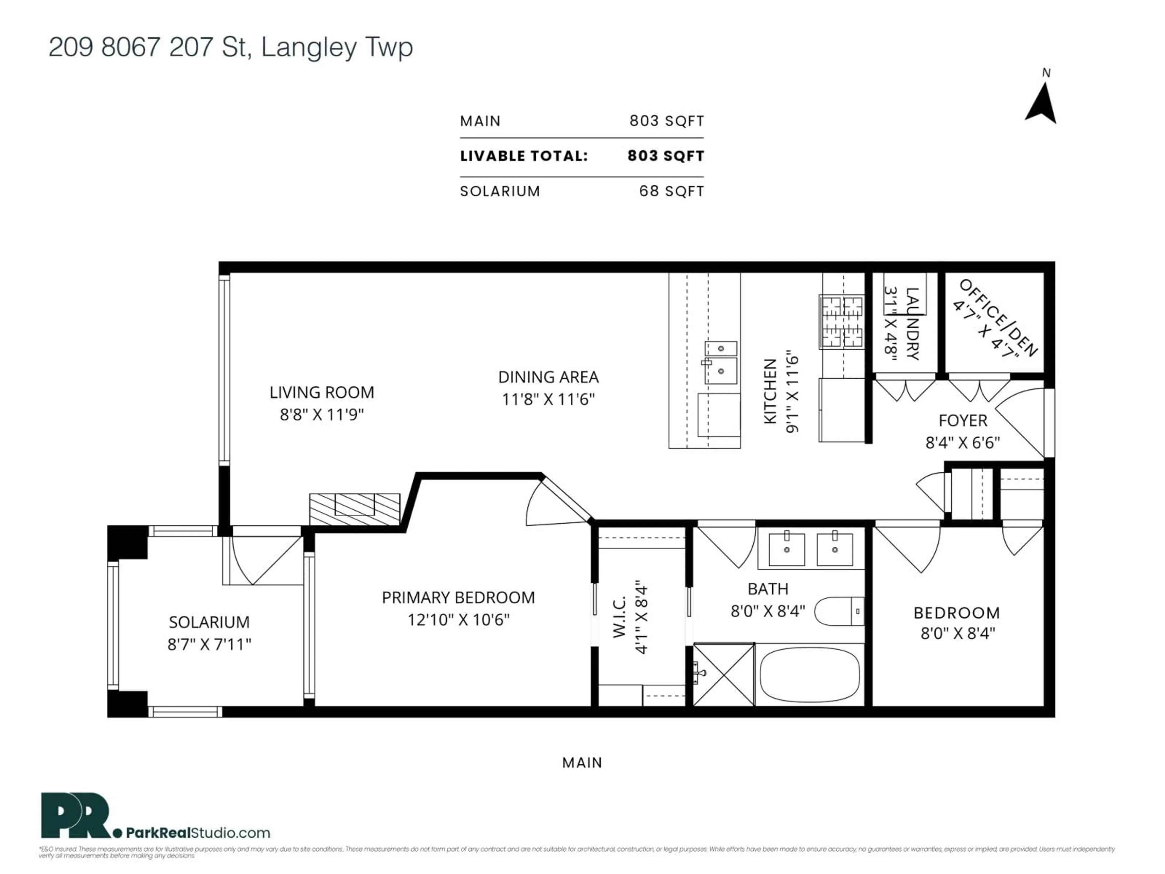 Floor plan for 209 - 8067 207, Langley British Columbia V2Y0N9