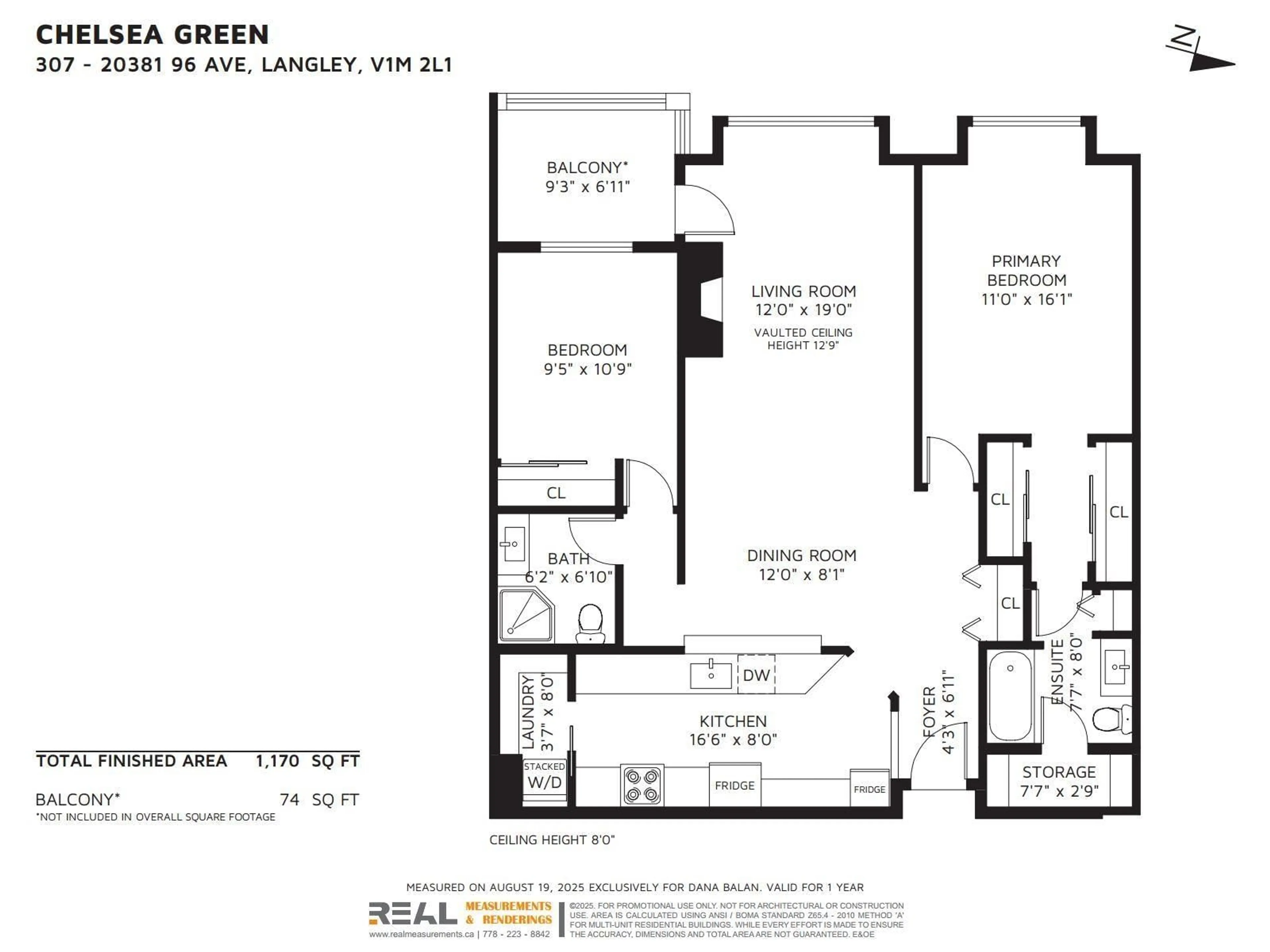 Floor plan for 307 - 20381 96, Langley British Columbia V1M2L1