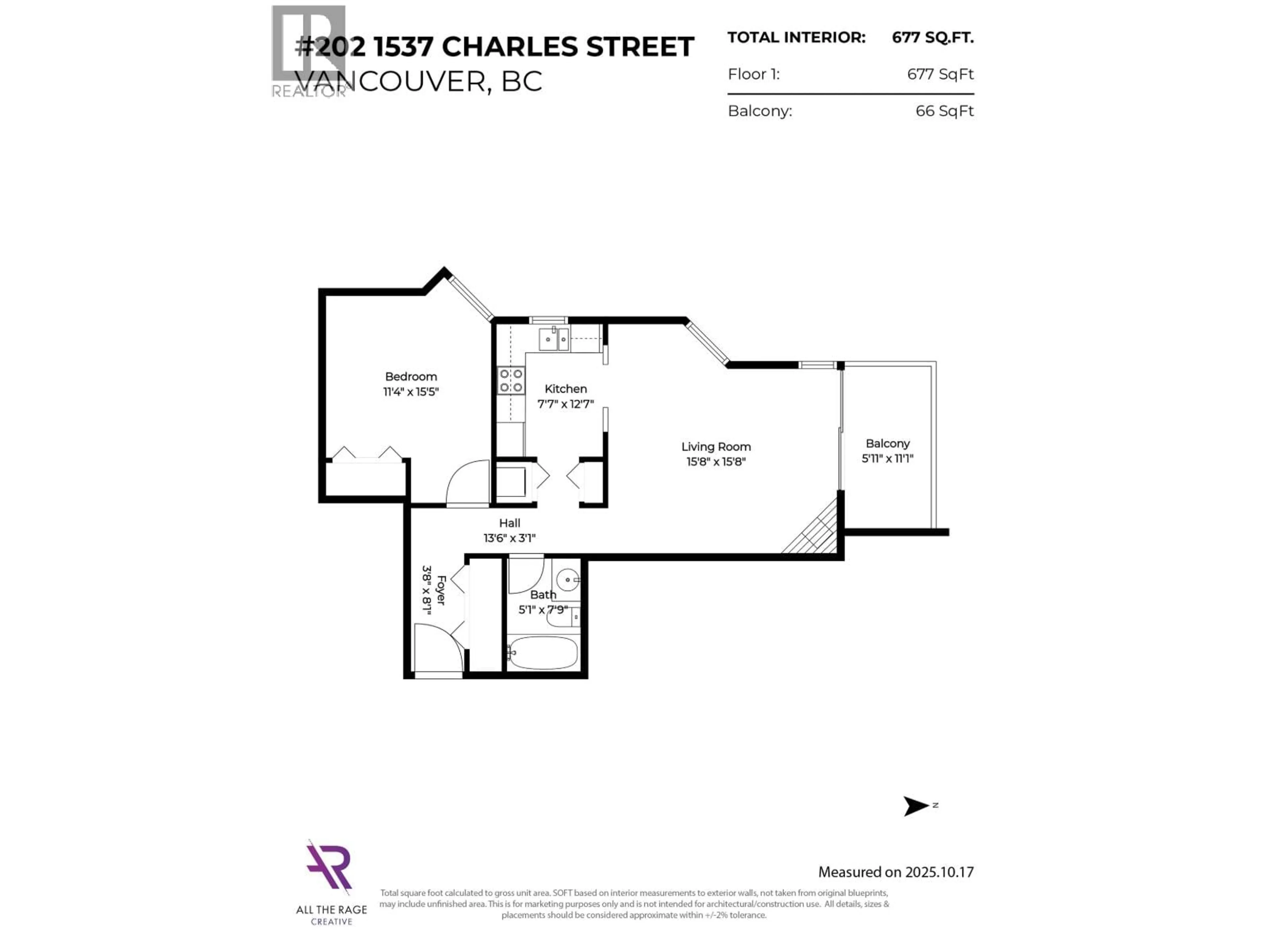 Floor plan for 202 - 1537 CHARLES STREET, Vancouver British Columbia V5L2T2