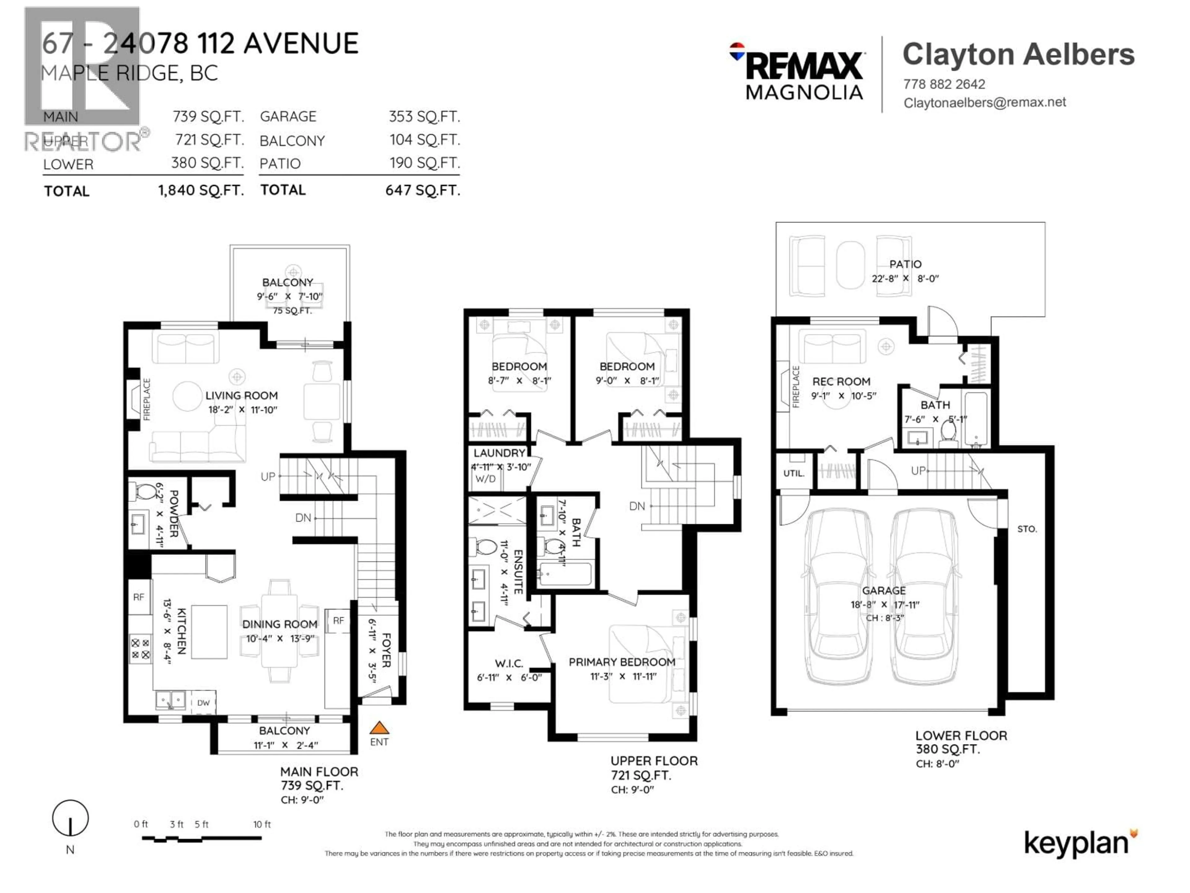Floor plan for 67 - 24076 112 AVENUE, Maple Ridge British Columbia V2W0K2