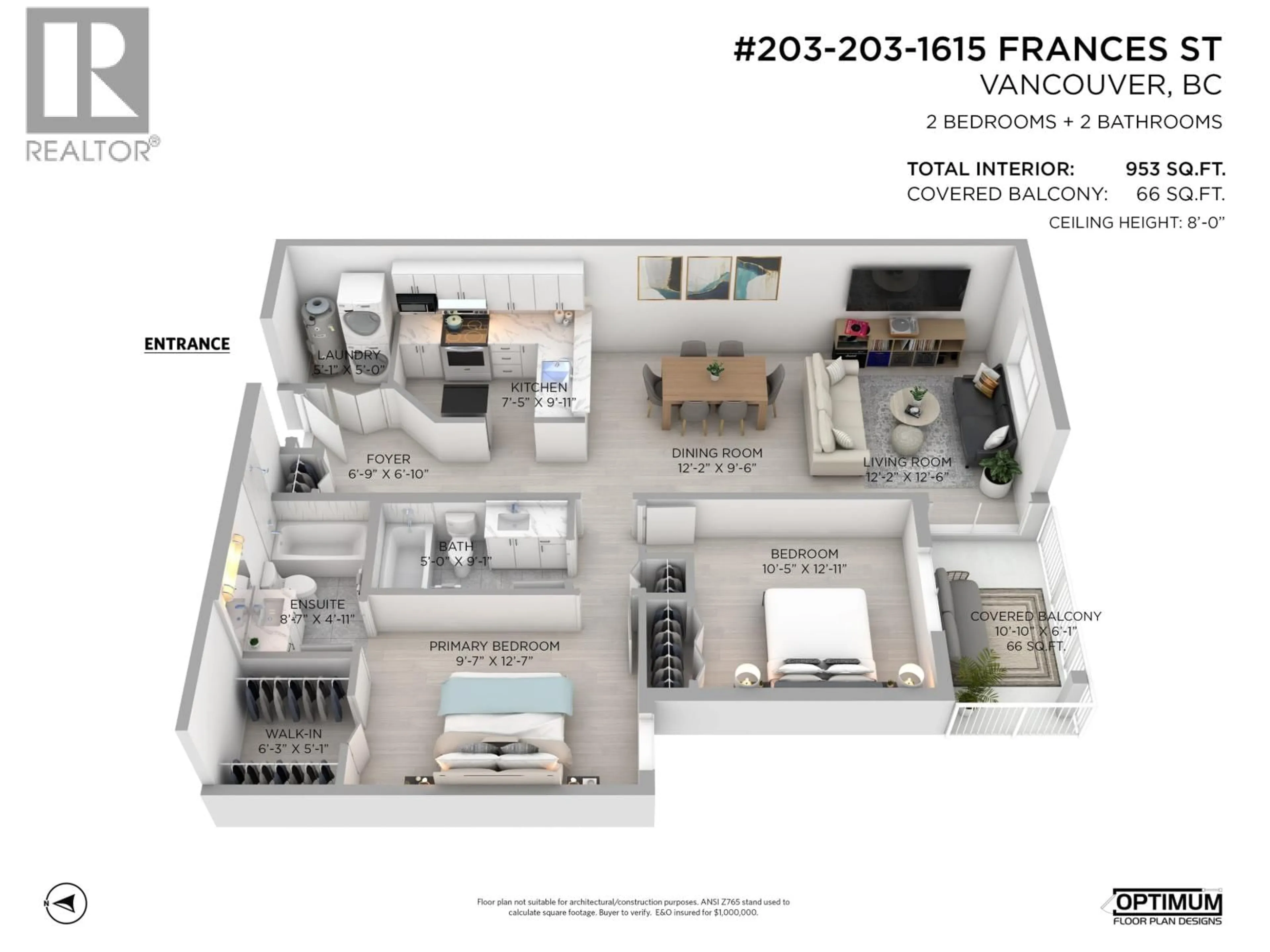 Floor plan for 203 - 1615 FRANCES STREET, Vancouver British Columbia V5L1Z3