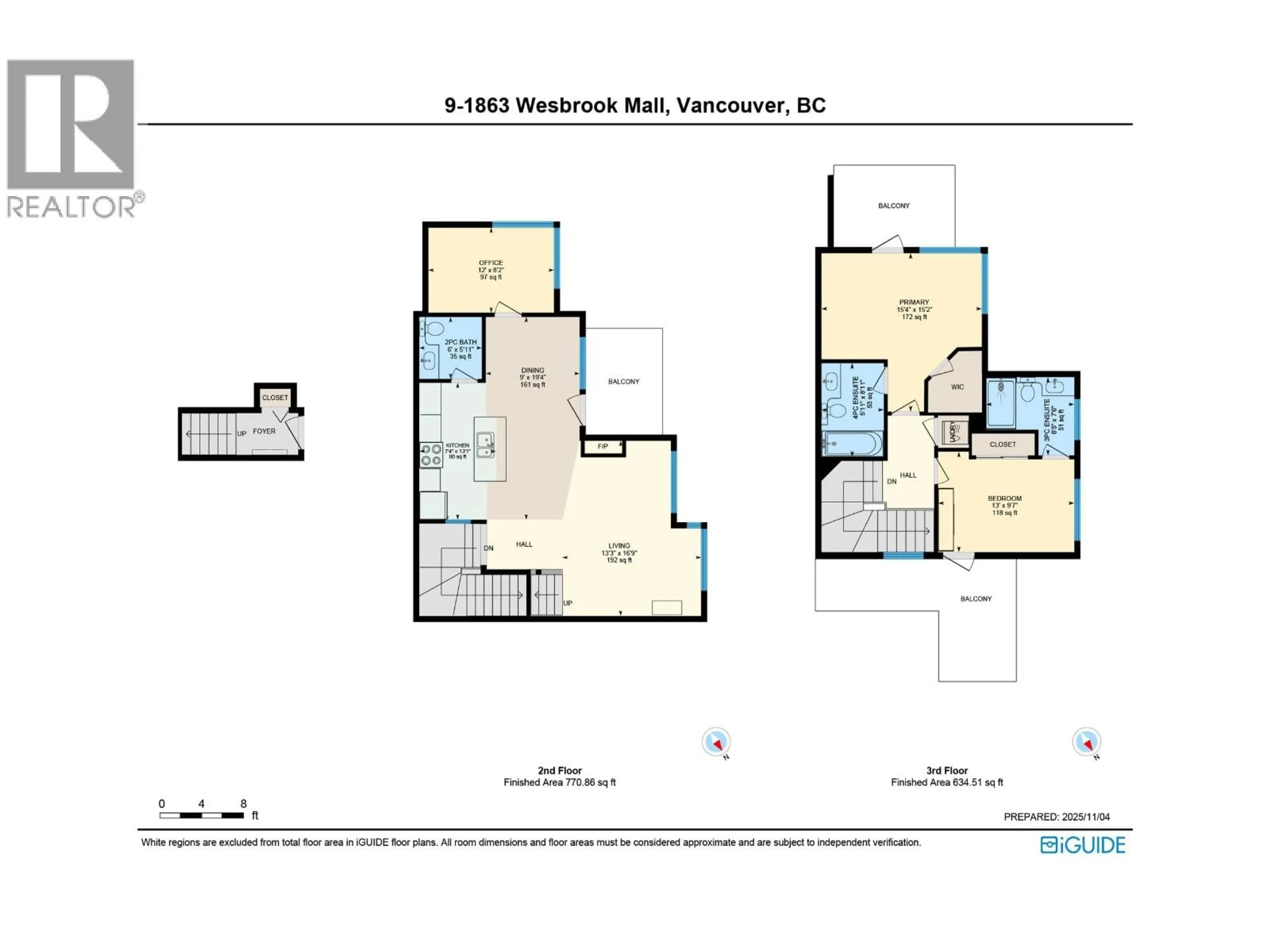 Floor plan for 9 - 1863 WESBROOK MALL, Vancouver British Columbia V6T2J7