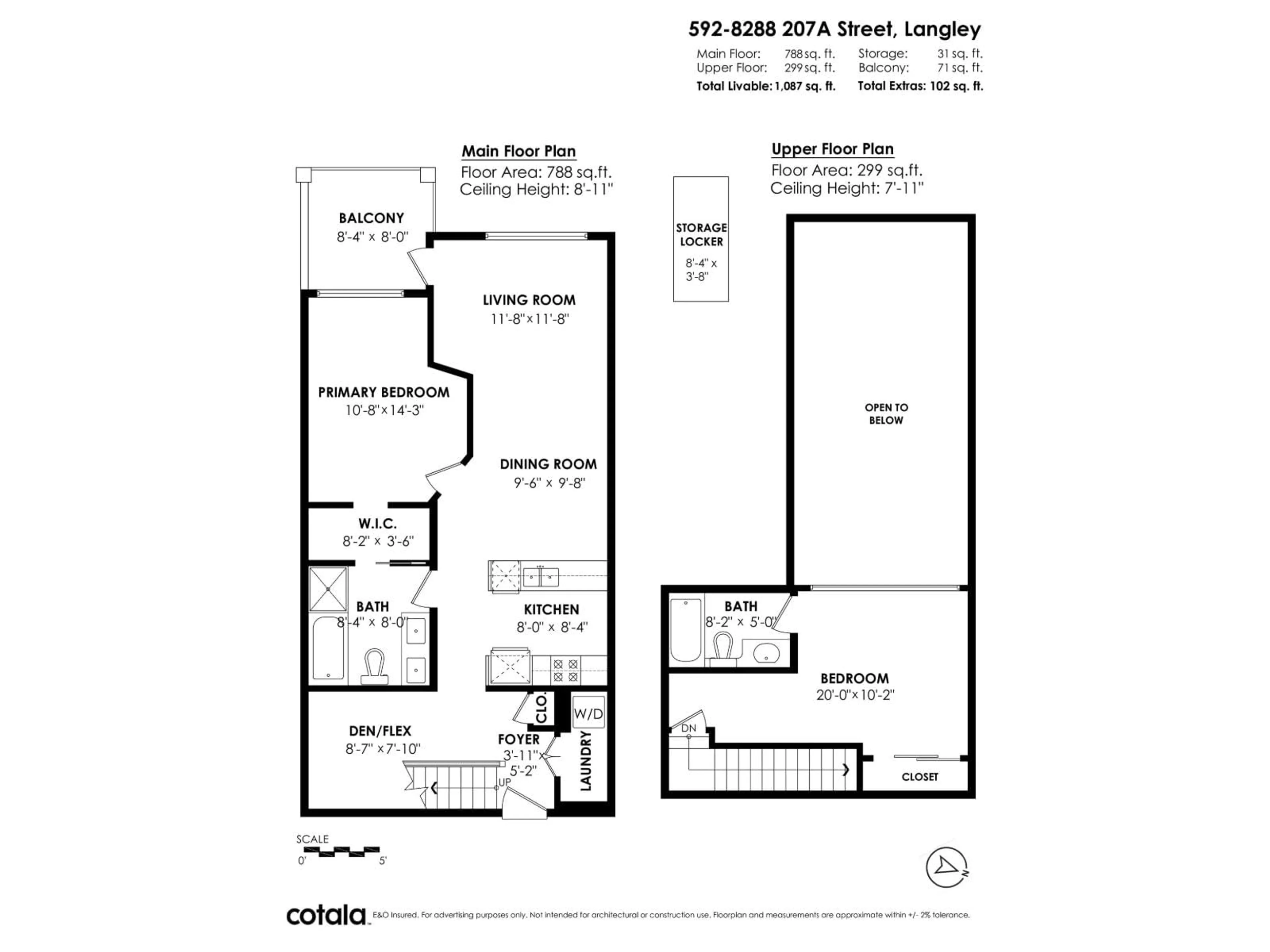 Floor plan for 592 - 8288 207A, Langley British Columbia V2Y0L2