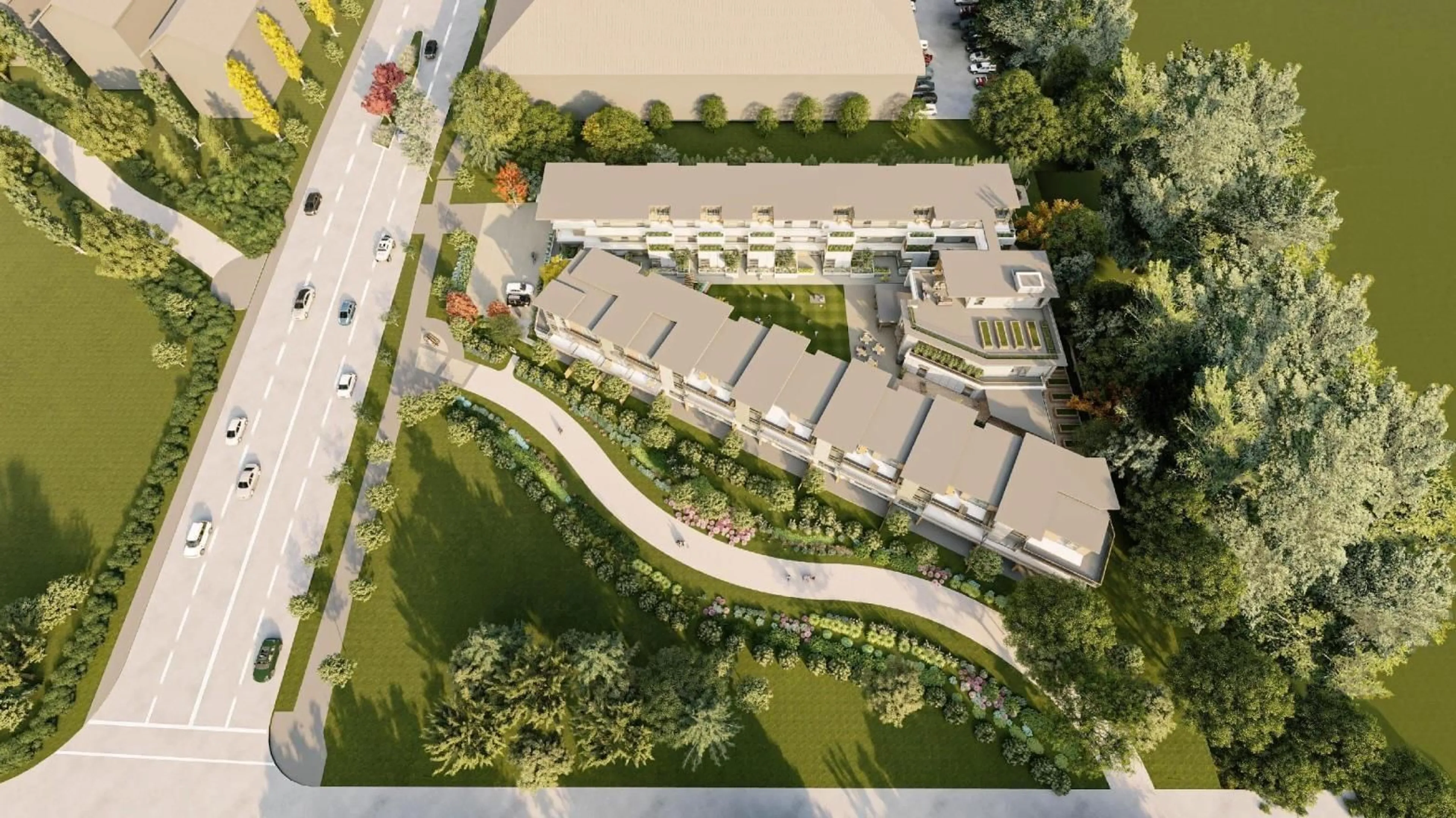 A pic from outside/outdoor area/front of a property/back of a property/a pic from drone, street for A104 - 6644 203, Langley British Columbia V2Y1P3