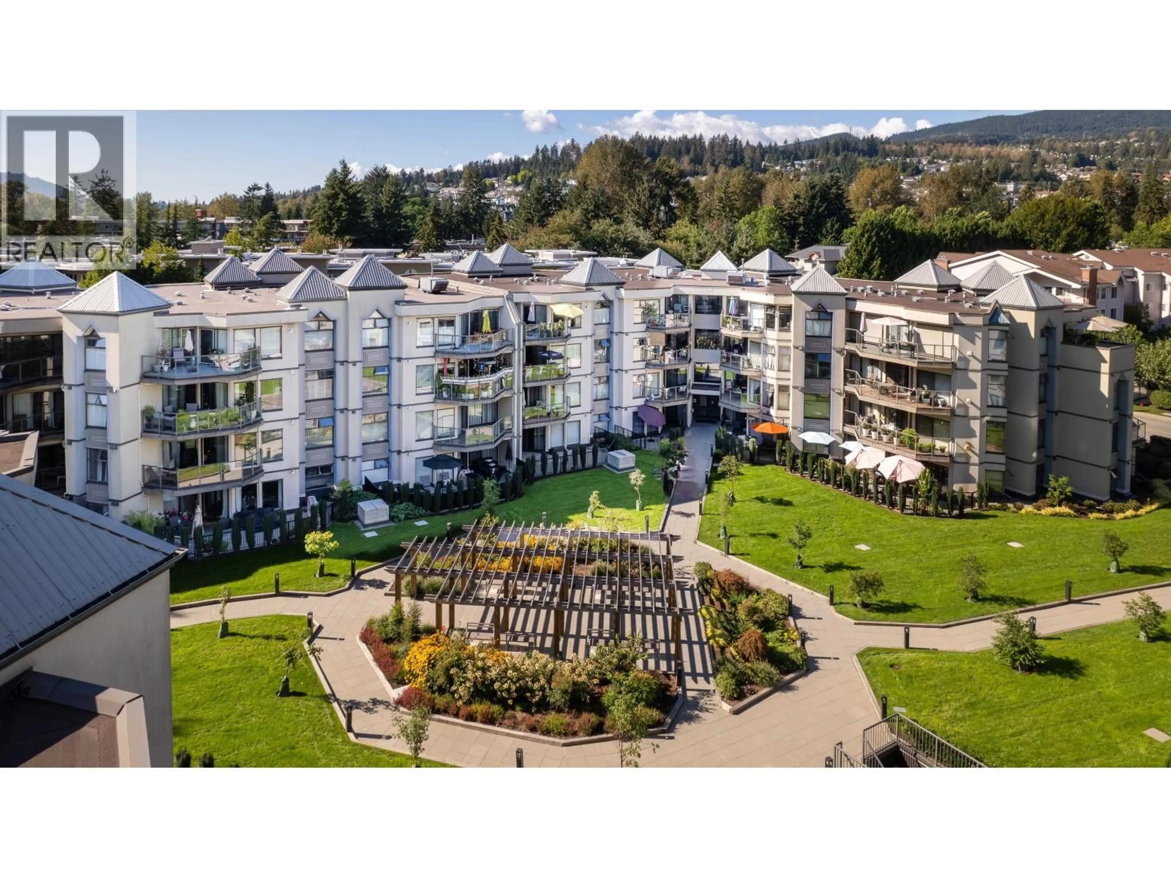 A pic from outside/outdoor area/front of a property/back of a property/a pic from drone, mountain view for 302 - 2968 BURLINGTON DRIVE, Coquitlam British Columbia V3B7N4