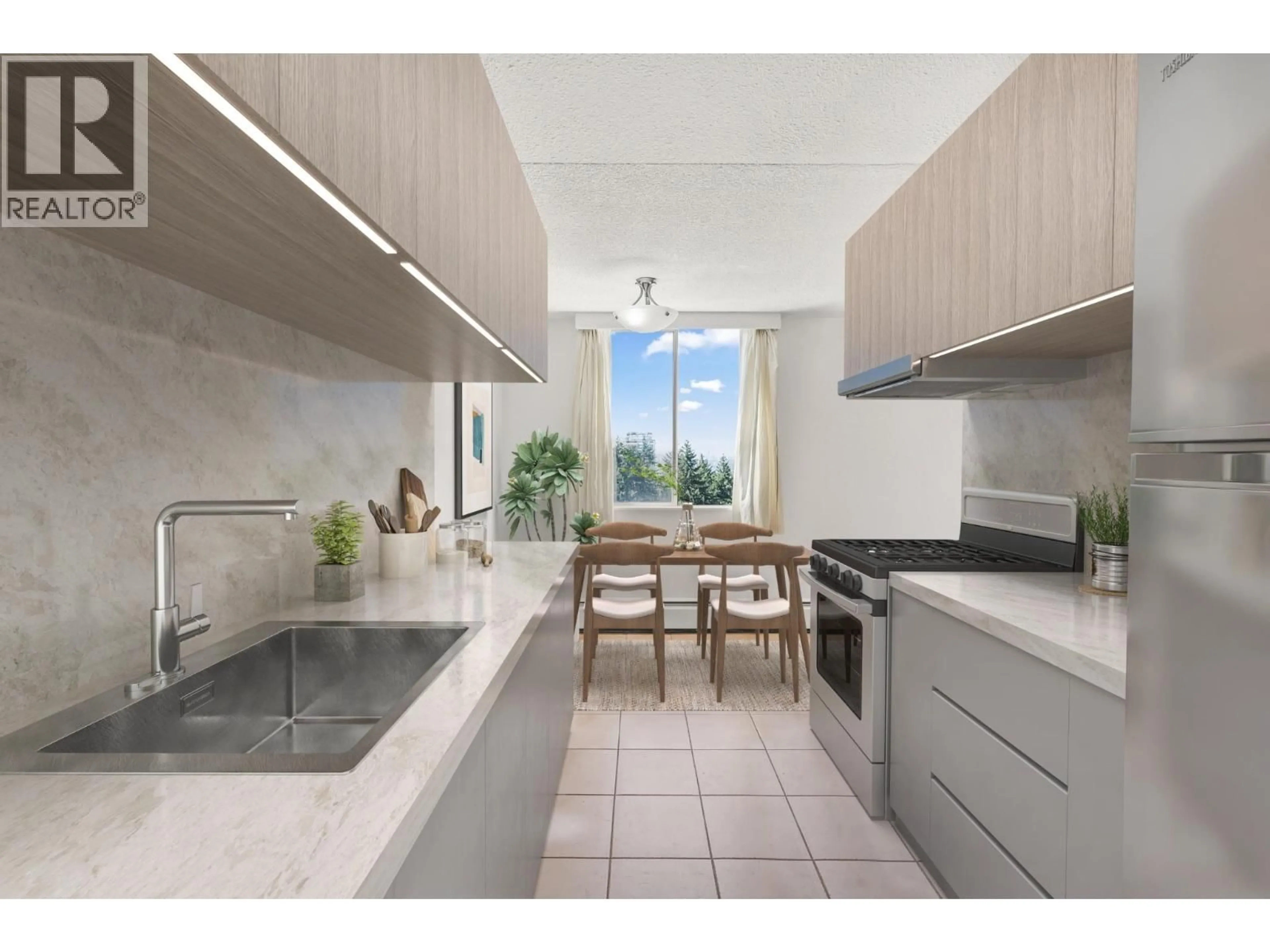 Standard kitchen, ceramic/tile floor for 911 - 2016 FULLERTON AVENUE, North Vancouver British Columbia V7P3E6
