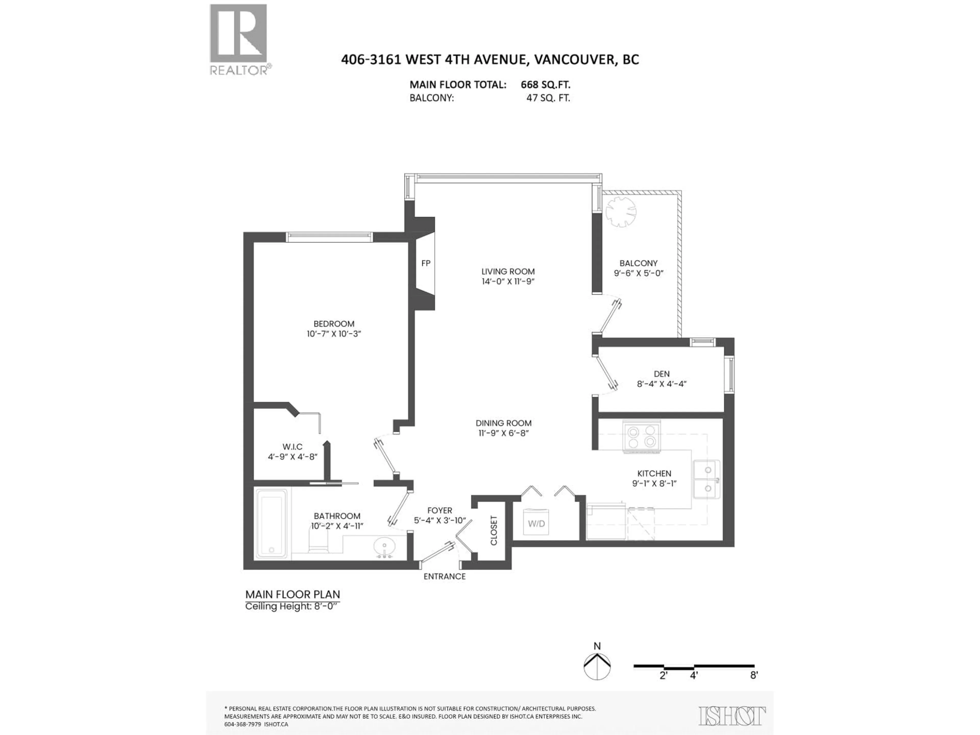 Floor plan for 406 - 3161 4TH AVENUE, Vancouver British Columbia V6K1R6