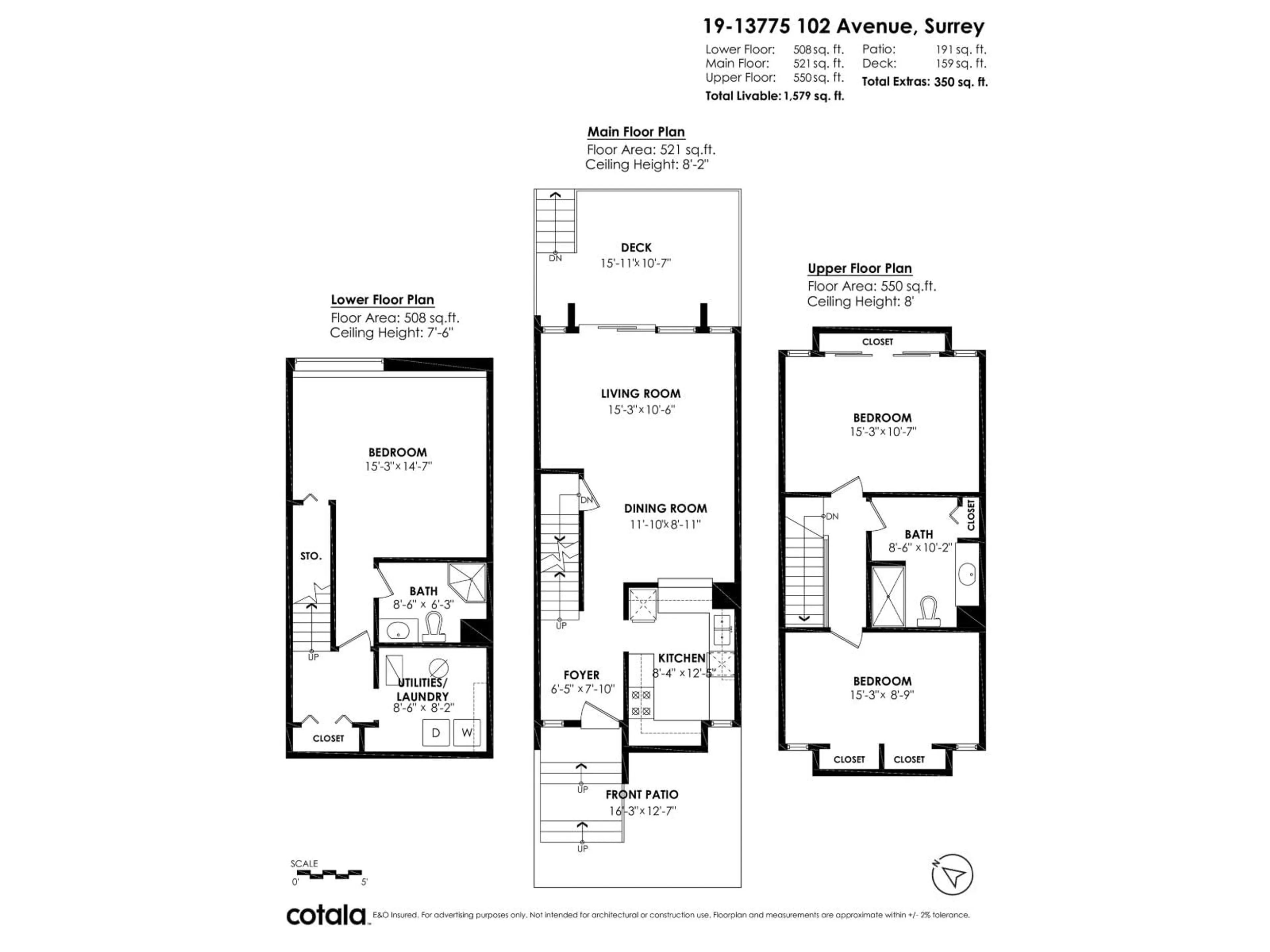 Floor plan for 19 - 13775 102, Surrey British Columbia V3T1N9