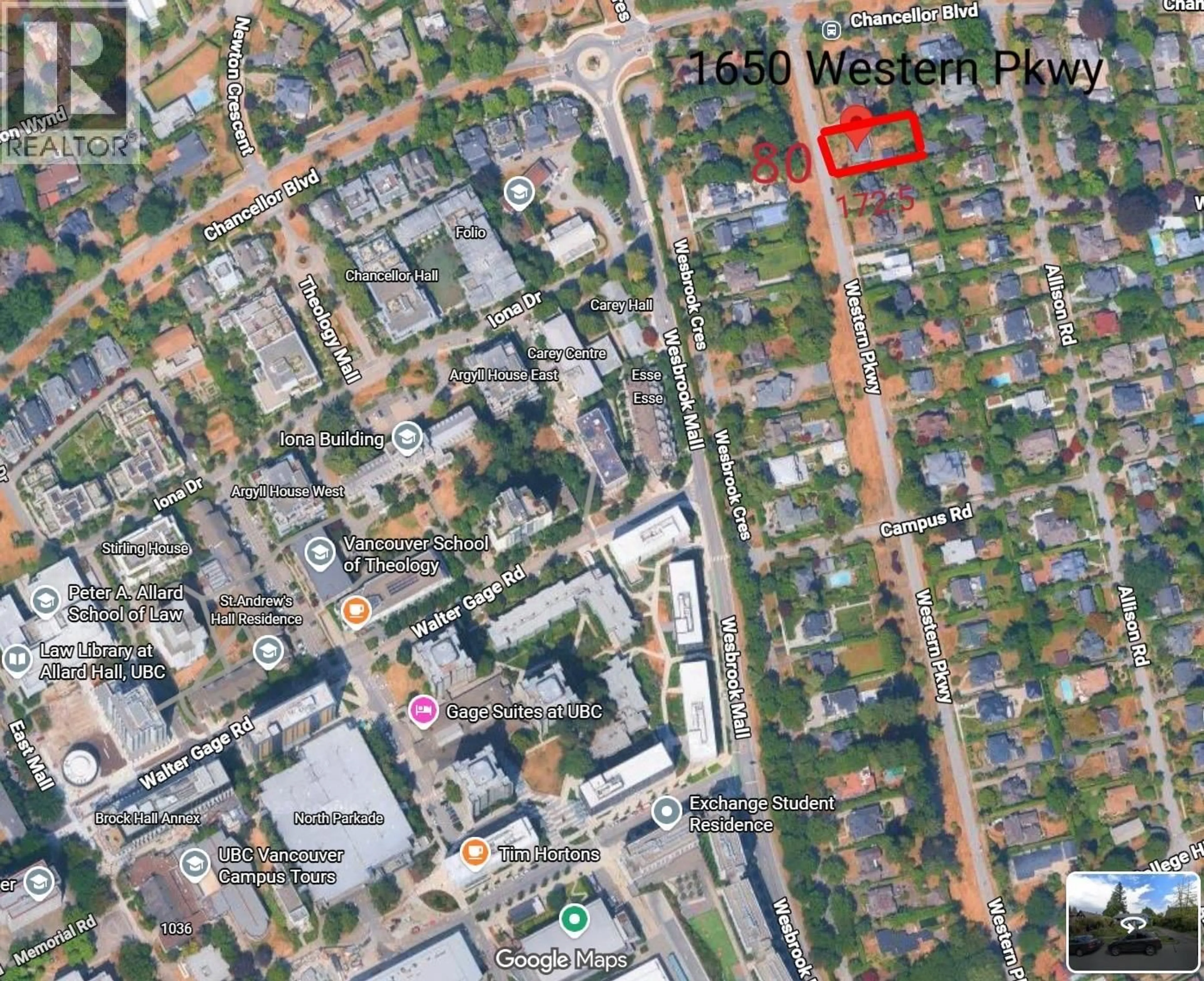 Picture of a map for 1650 WESTERN PARKWAY, Vancouver British Columbia V6T1V3