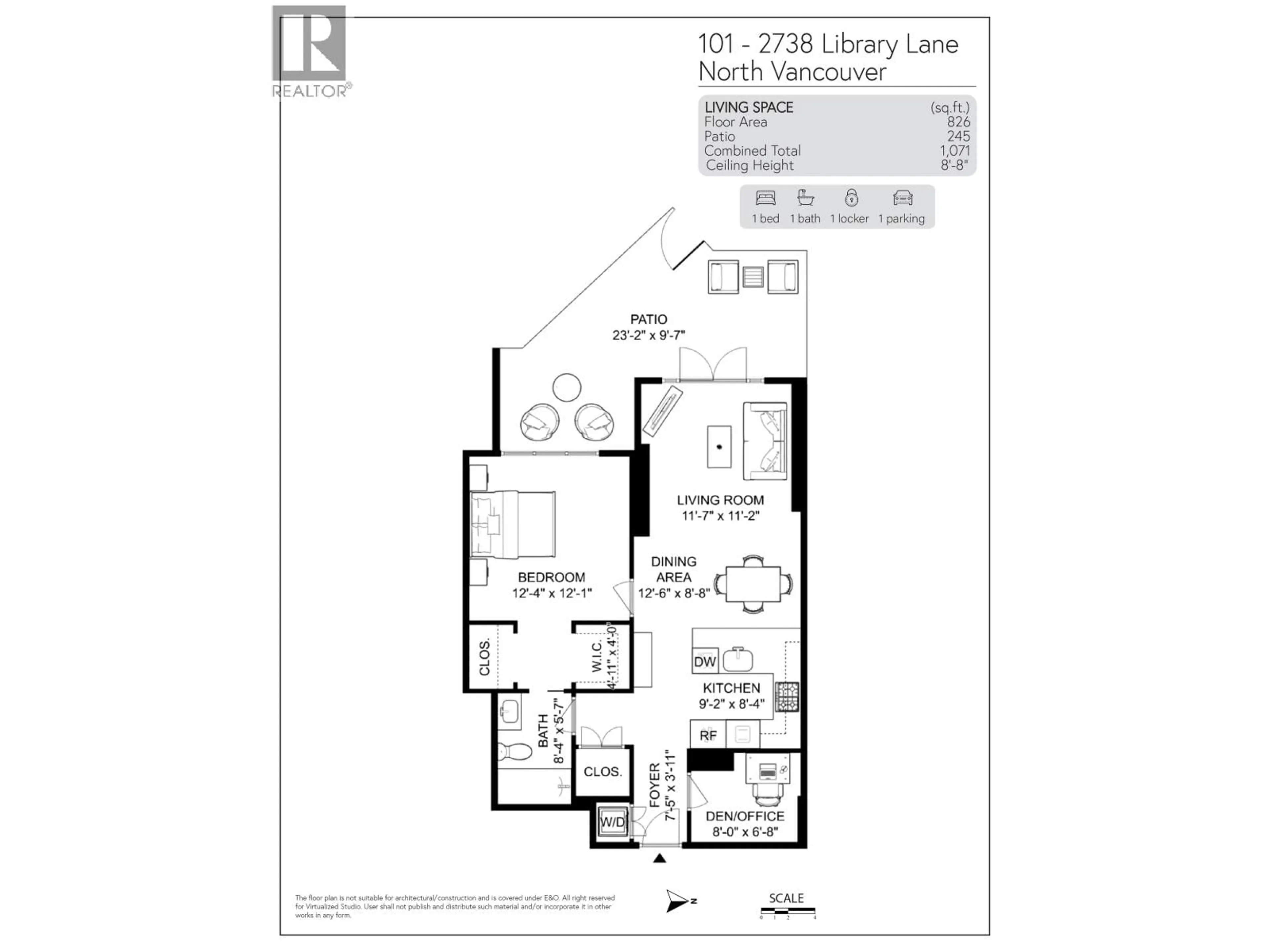 Floor plan for 101 - 2738 LIBRARY LANE, North Vancouver British Columbia V7J0B3