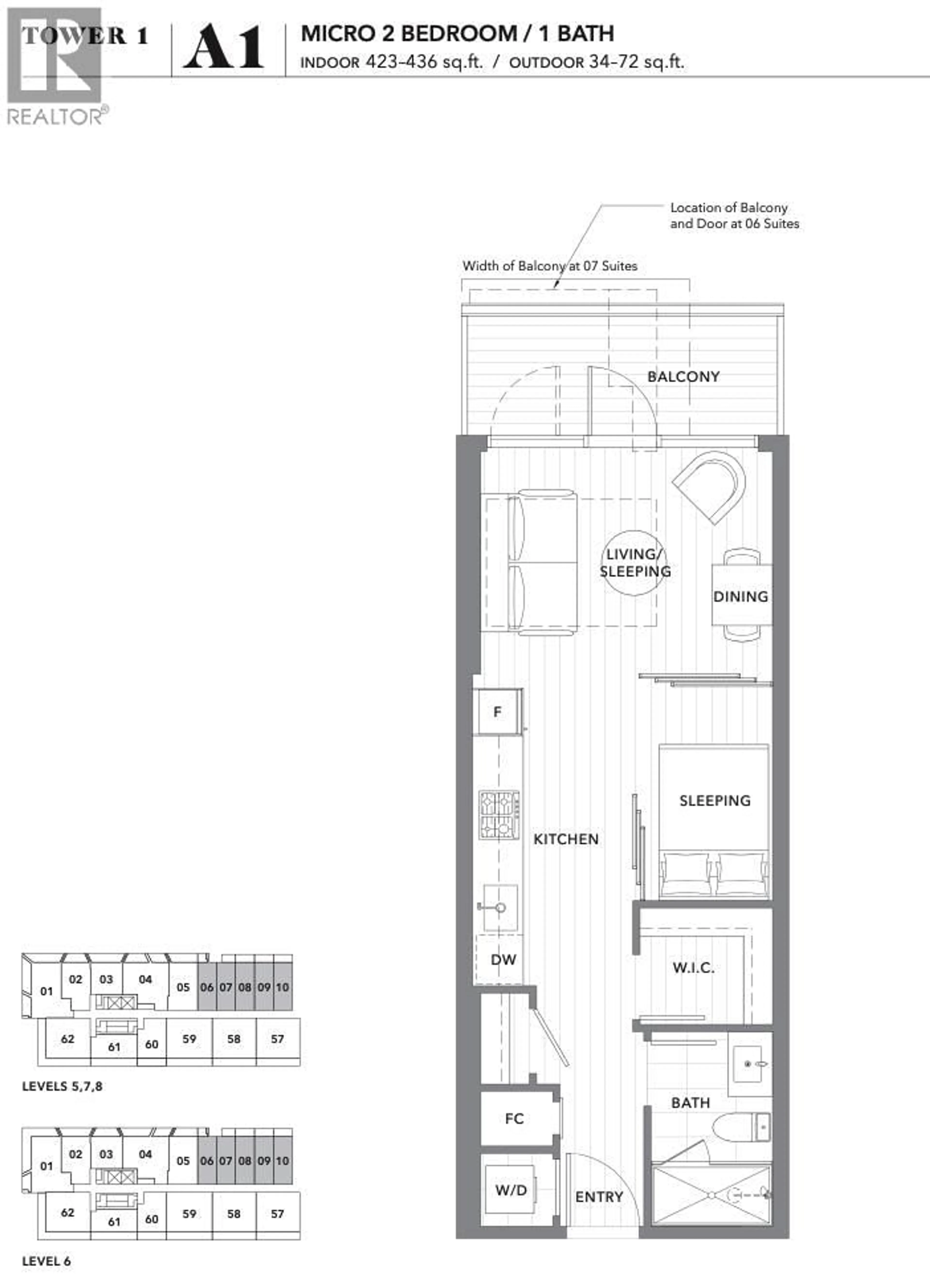 Floor plan for 810 - 6320 NO.3 ROAD, Richmond British Columbia V6Y0L5
