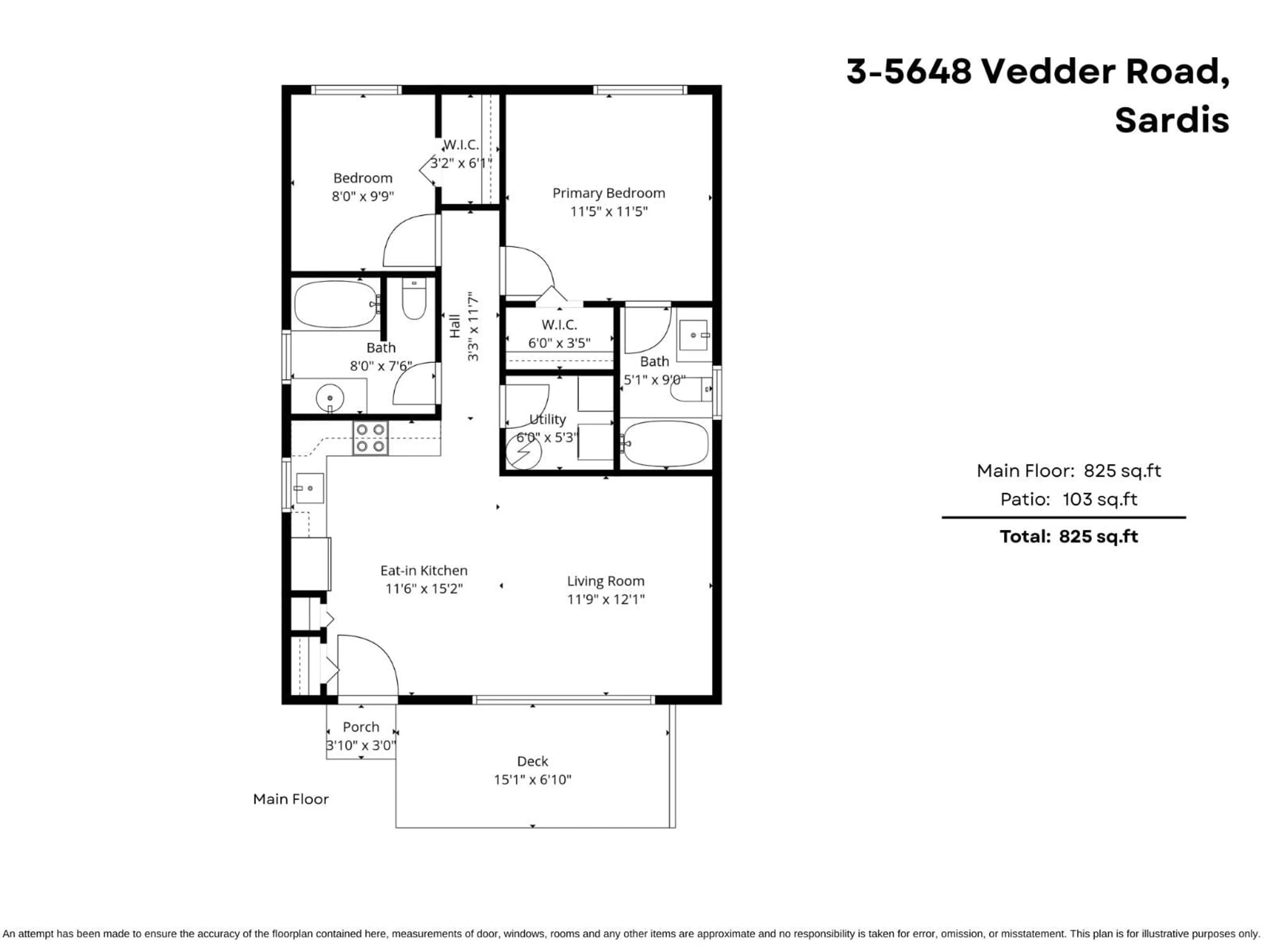 Floor plan for 3 - 5648 VEDDER ROAD, Sardis British Columbia V2R3M8