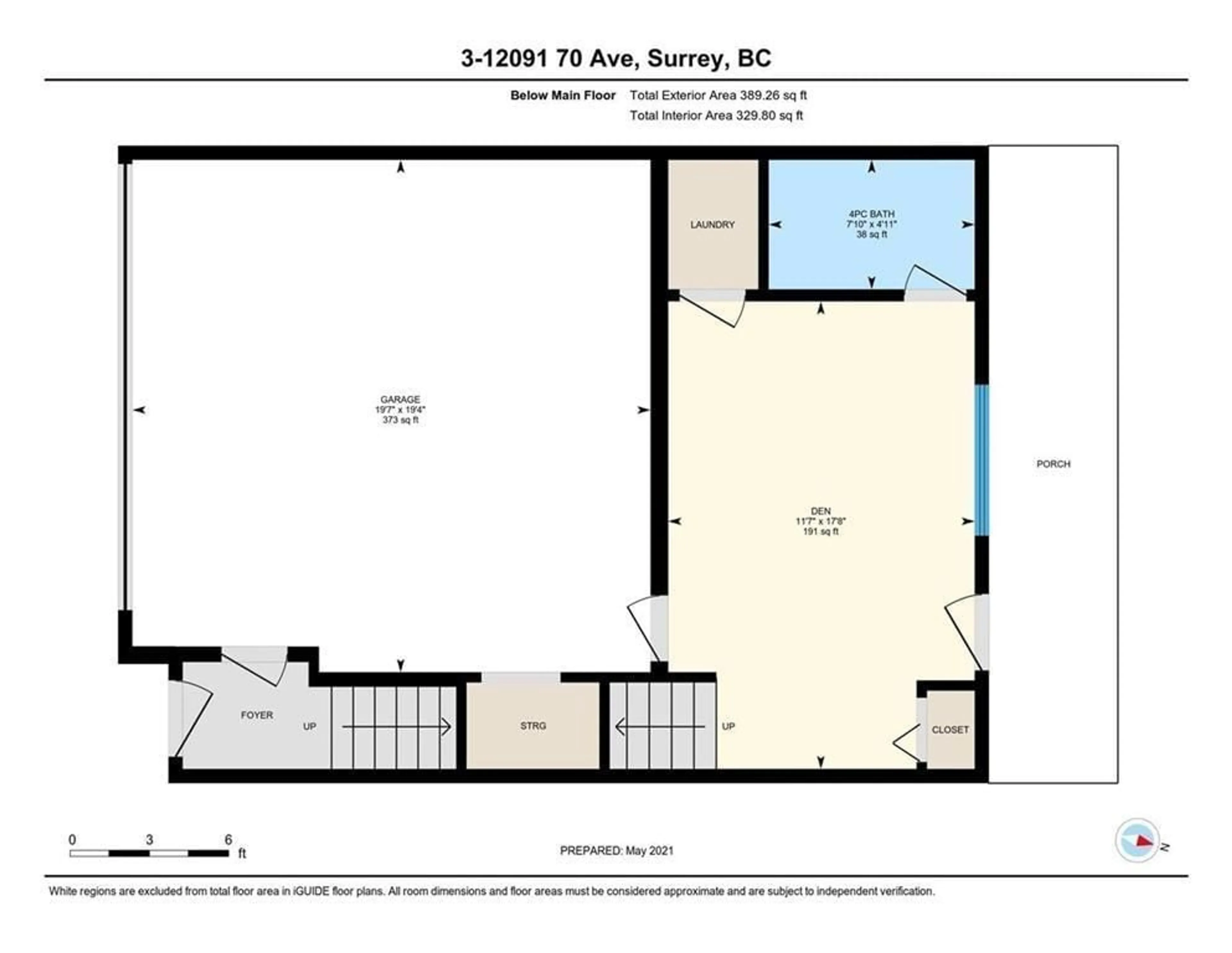 Floor plan for 3 - 12091 70, Surrey British Columbia V3W1A6