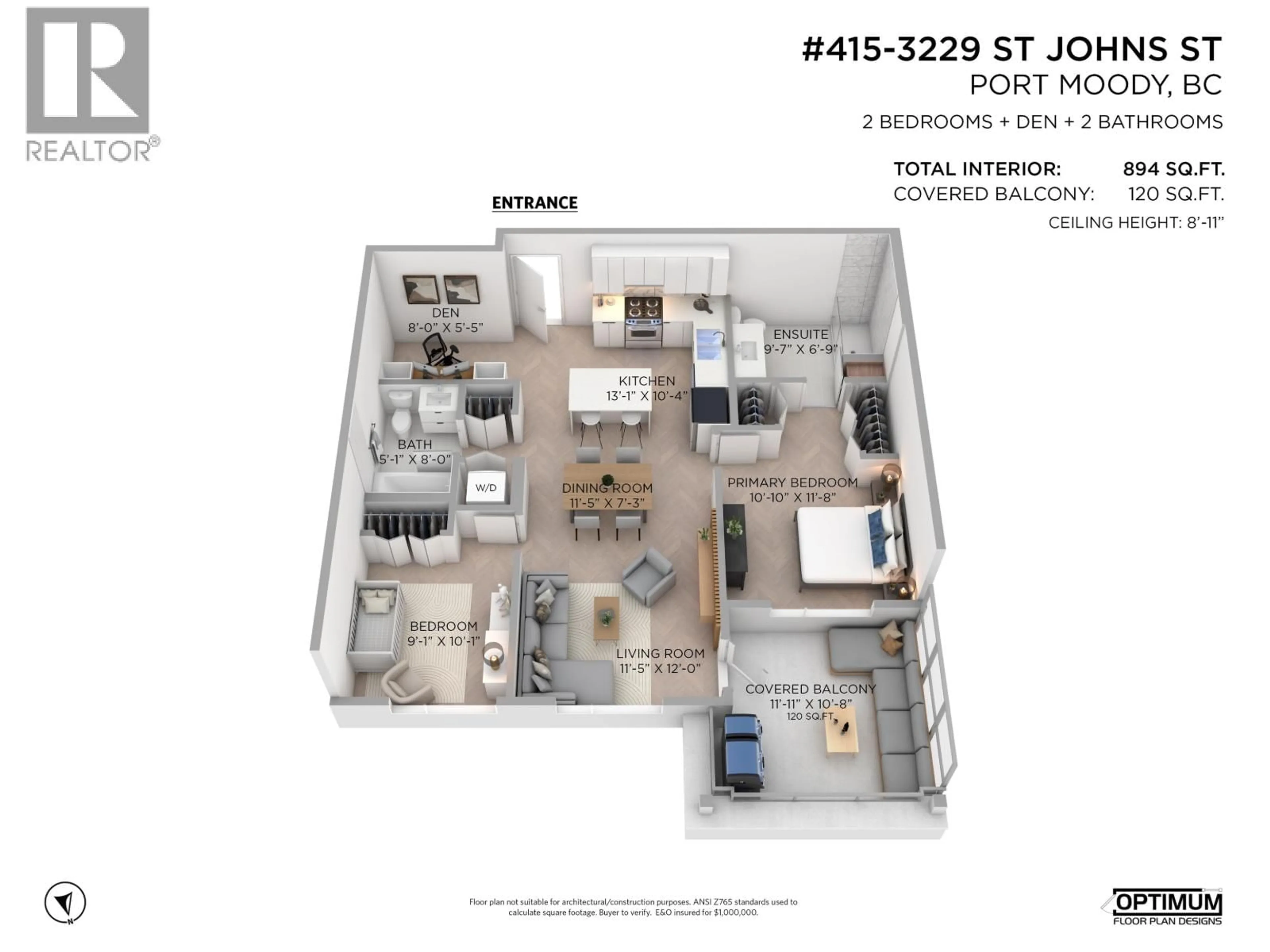 Floor plan for 415 - 3229 ST JOHNS STREET, Port Moody British Columbia V3H0M4