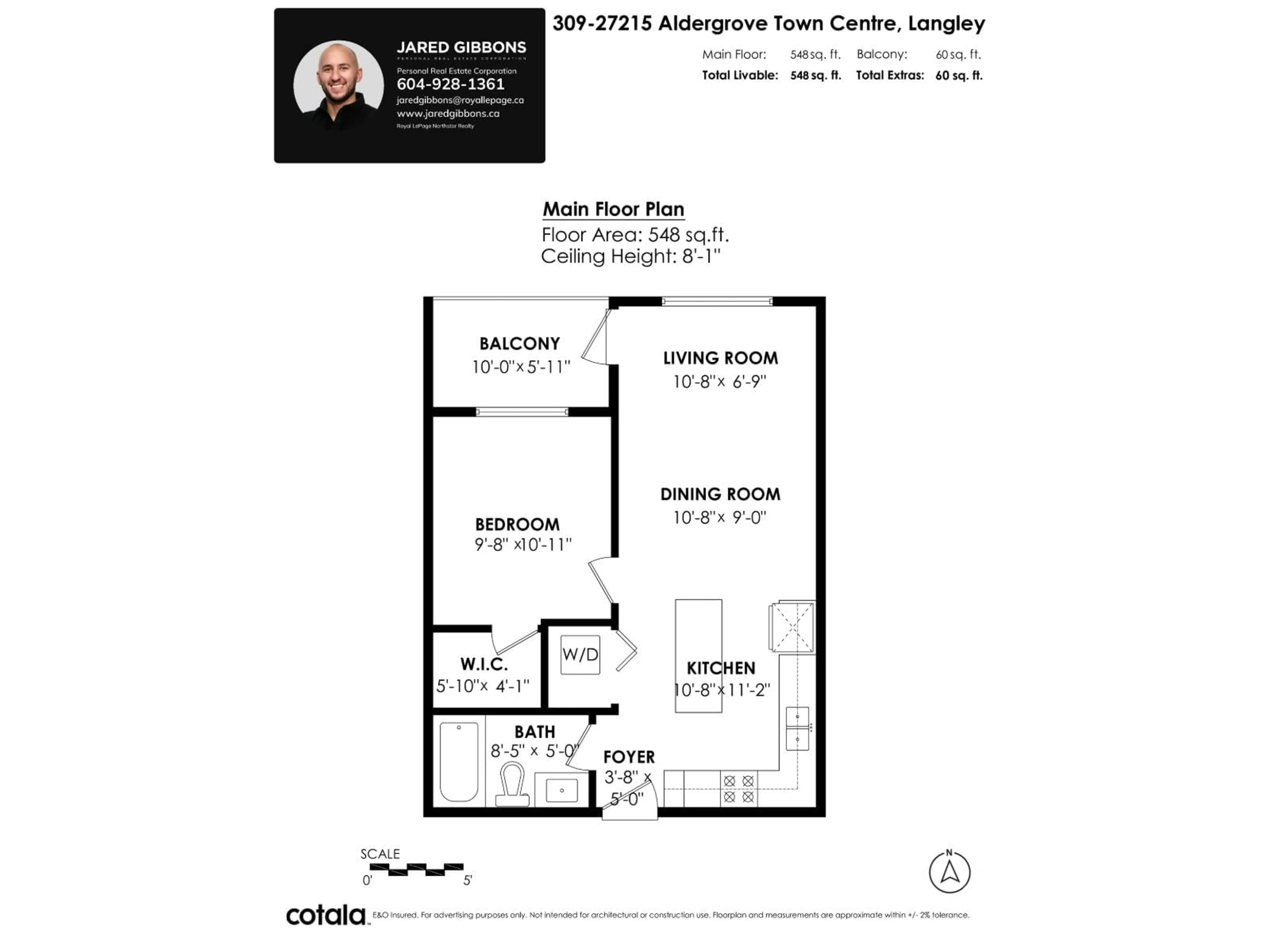Floor plan for 309 - 27215 ALDERGROVE TOWN CENTRE, Langley British Columbia V4W0E3
