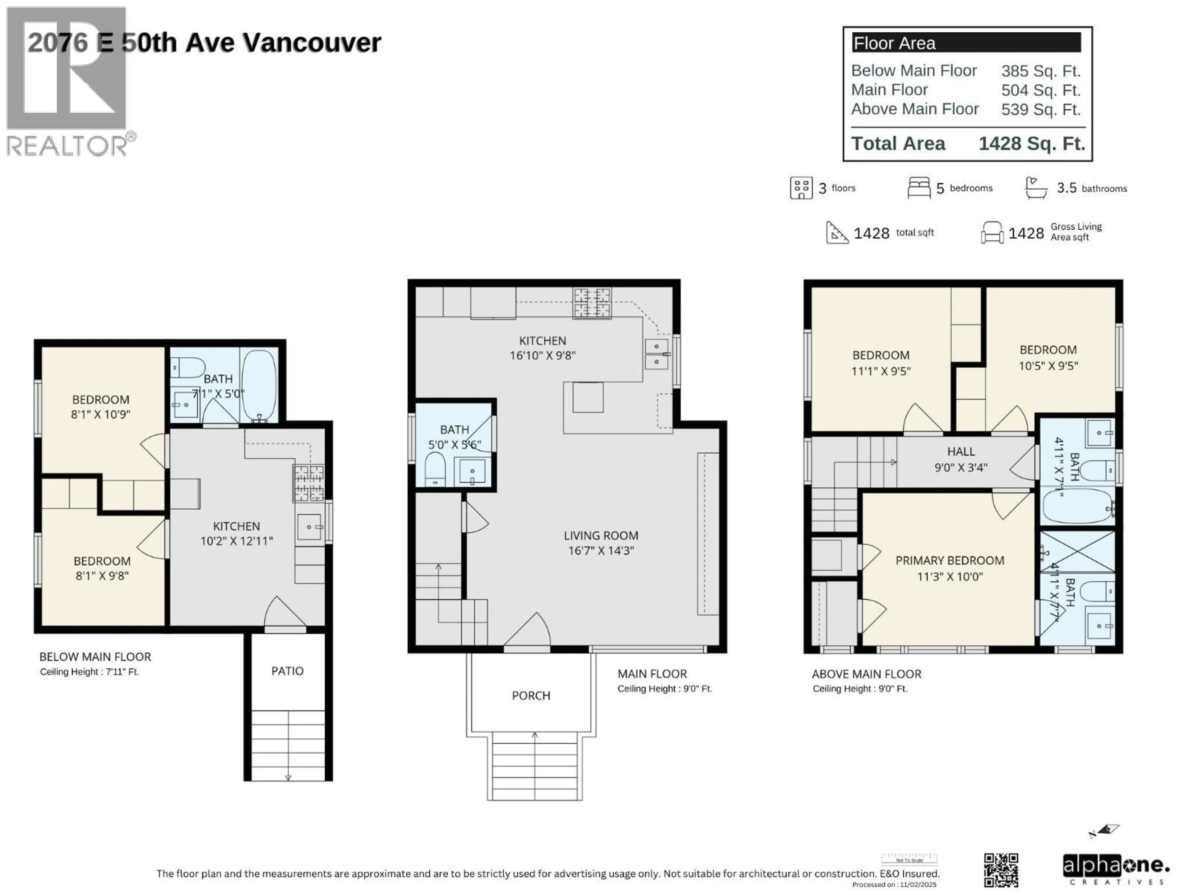 Floor plan for 2076 50TH AVENUE, Vancouver British Columbia V5P1V3