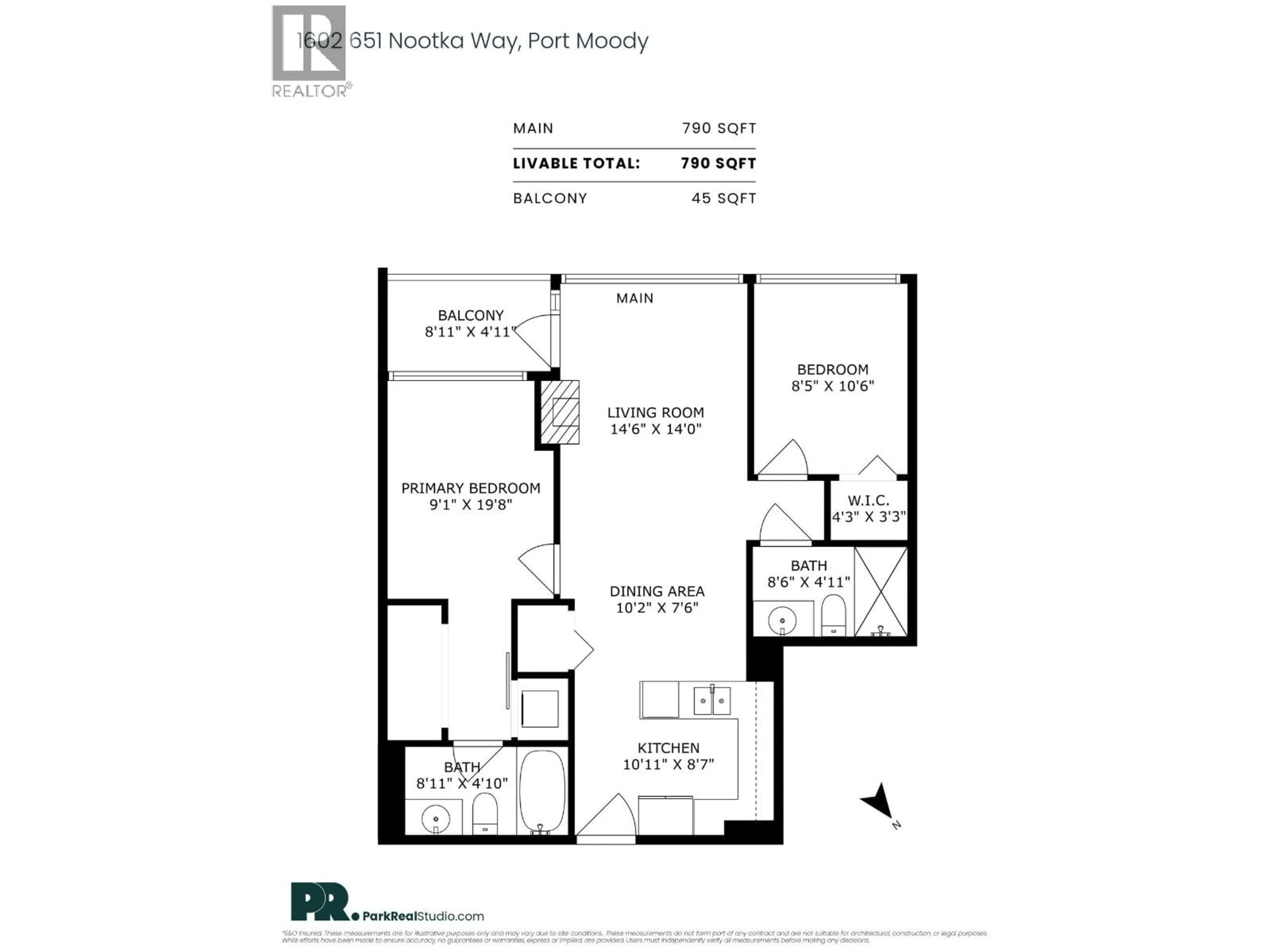 Floor plan for 1602 - 651 NOOTKA WAY, Port Moody British Columbia V3H0A1