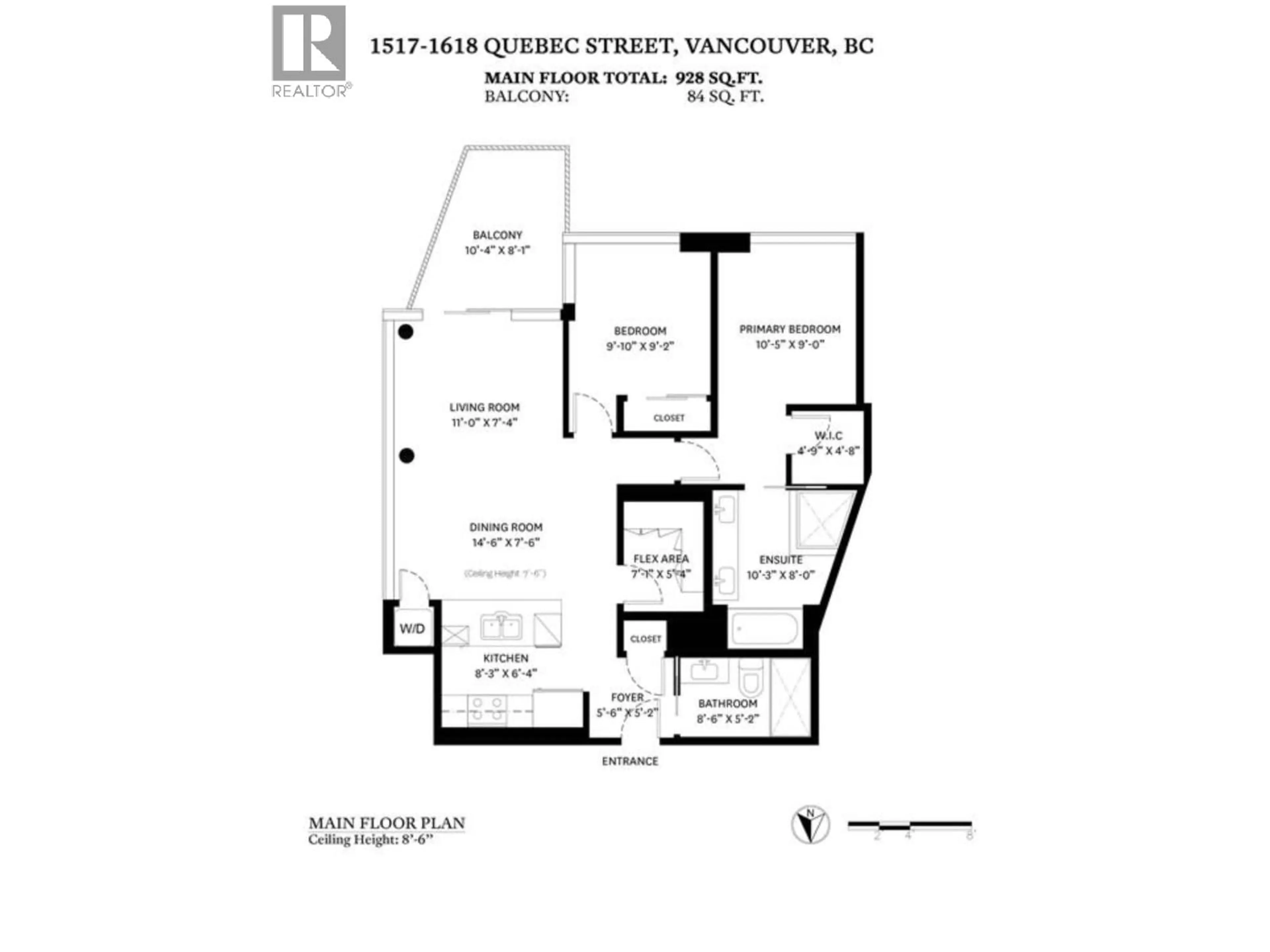 Floor plan for 1517 - 1618 QUEBEC STREET, Vancouver British Columbia V6A0C5