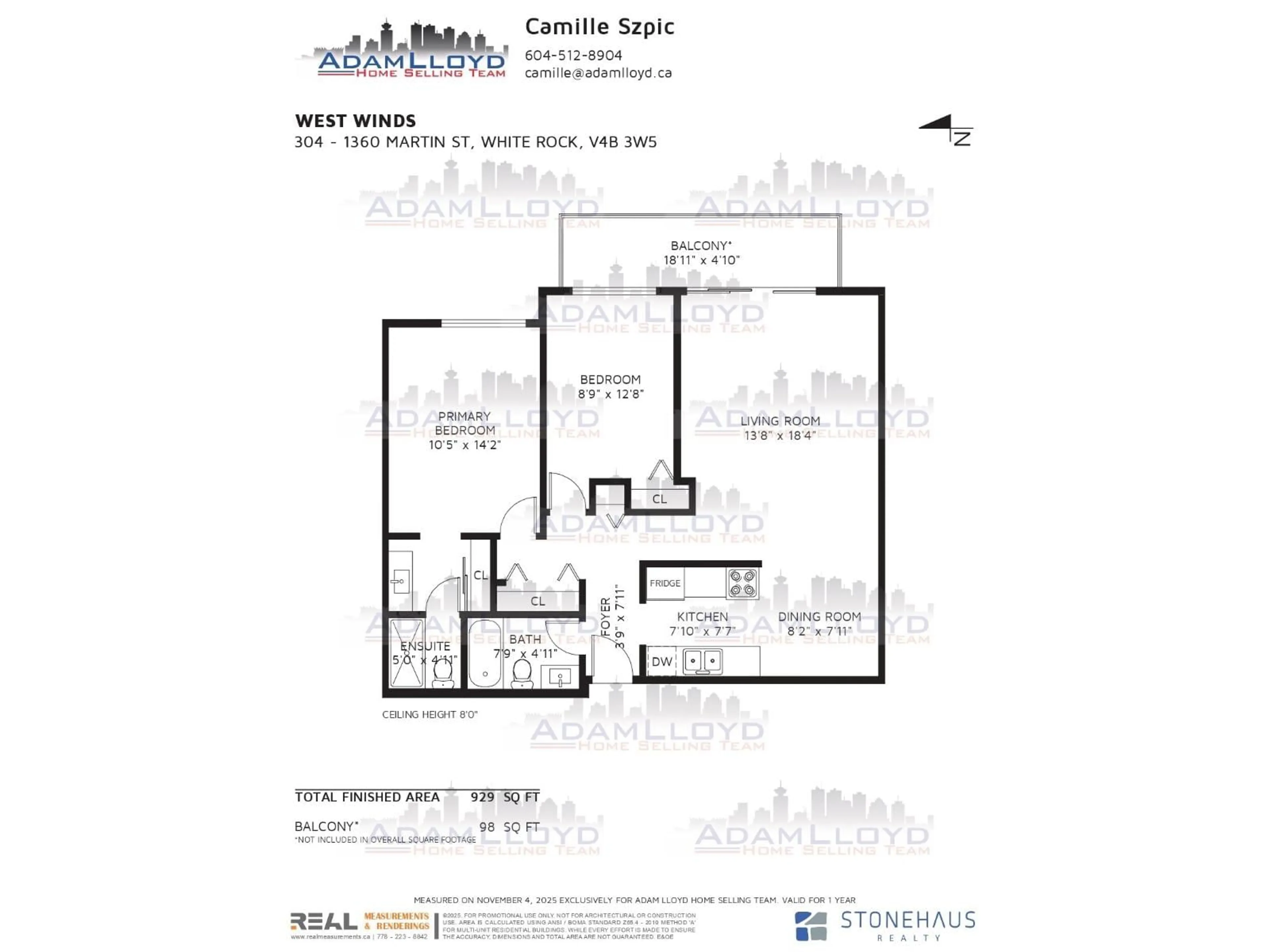 Floor plan for 304 - 1360 MARTIN, White Rock British Columbia V4B3W5