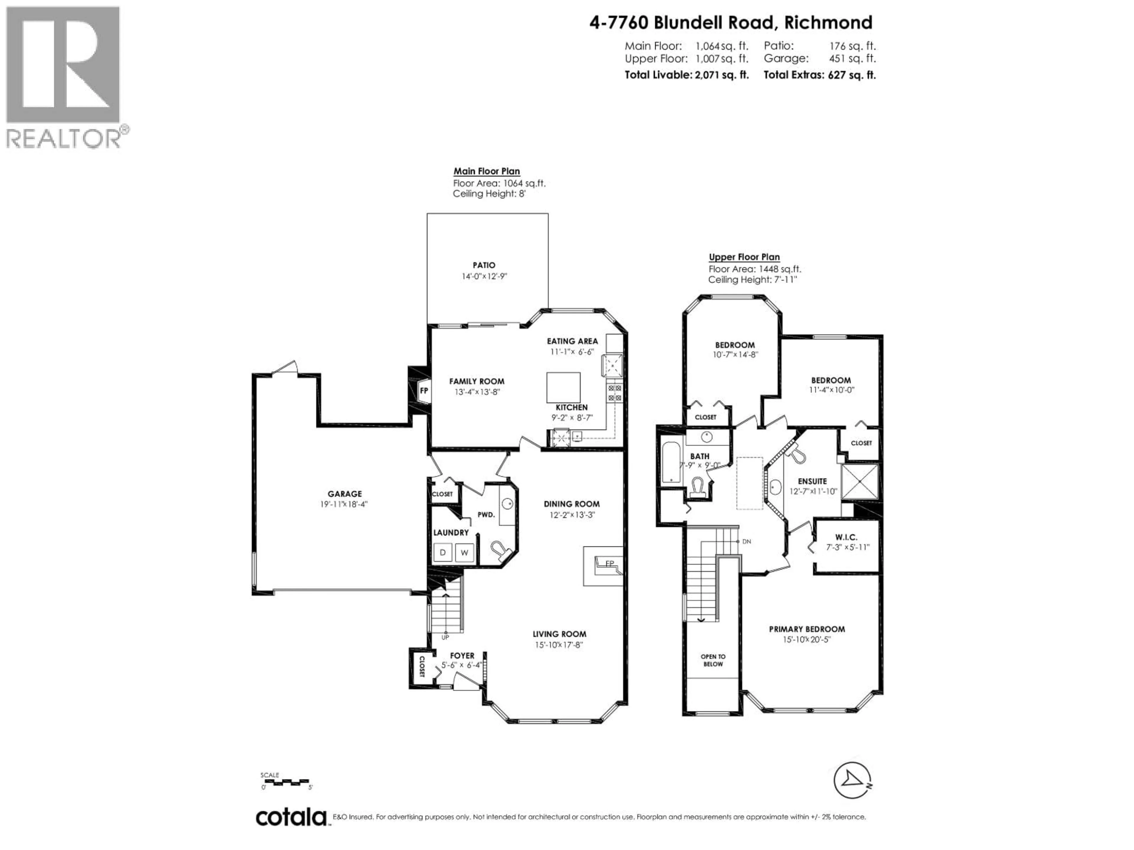 Floor plan for 4 - 7760 BLUNDELL ROAD, Richmond British Columbia V6Y3S9