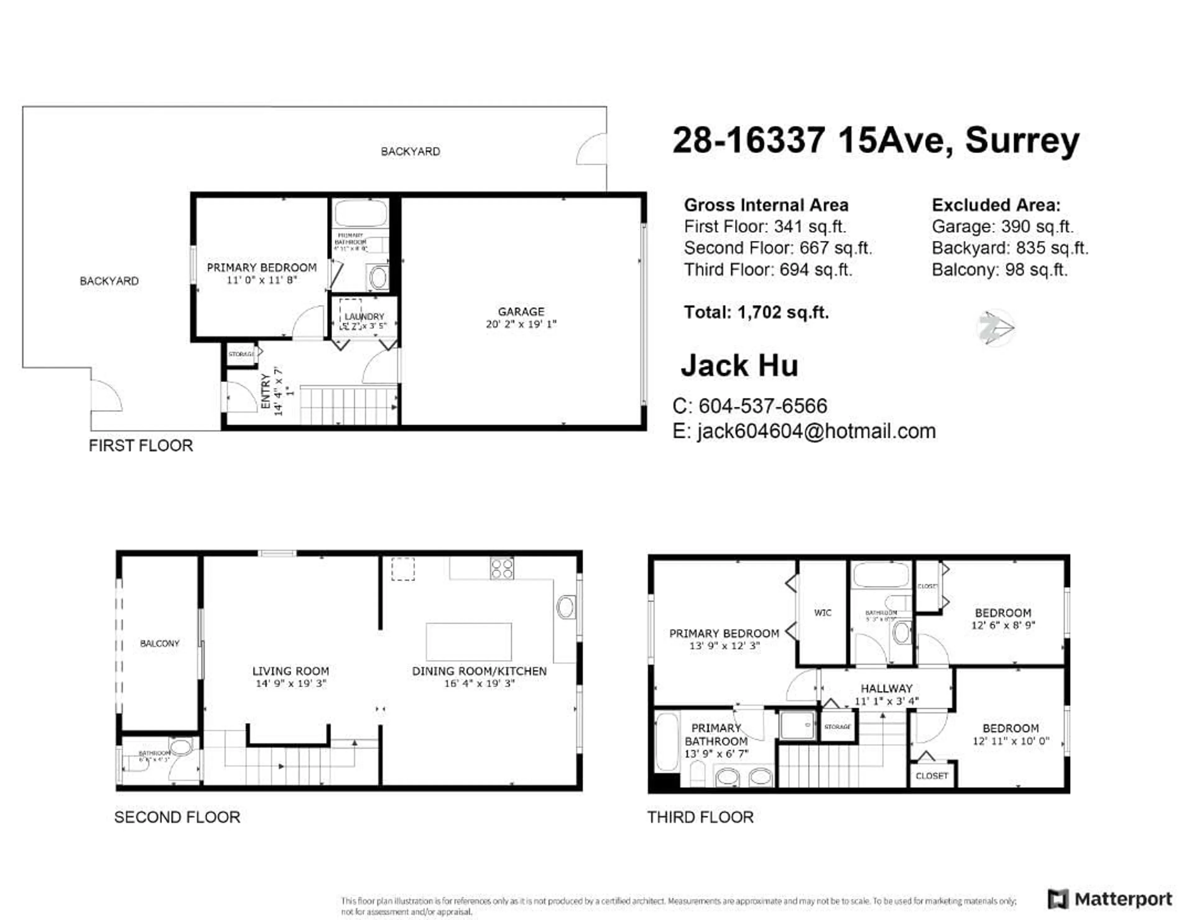 Floor plan for 28 - 16337 15, Surrey British Columbia V4A0C3