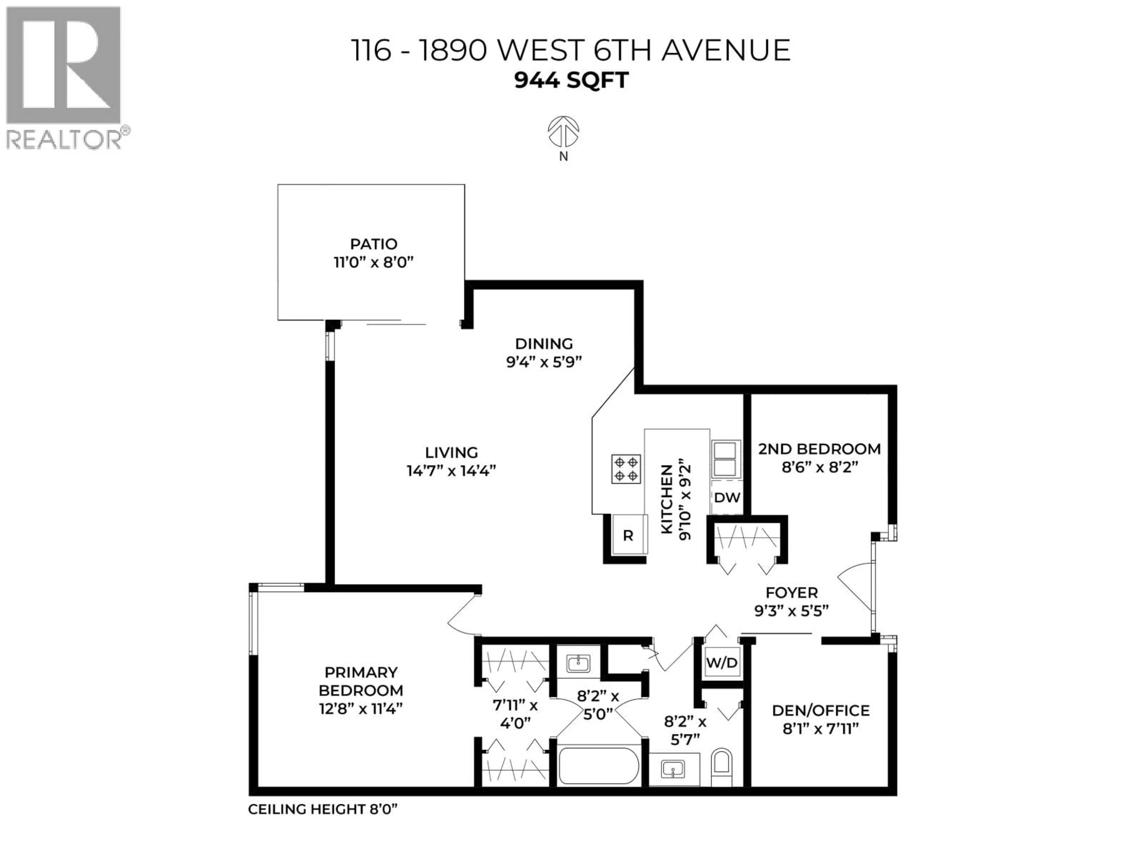 Floor plan for 116 - 1890 6TH AVENUE, Vancouver British Columbia V6J1R6