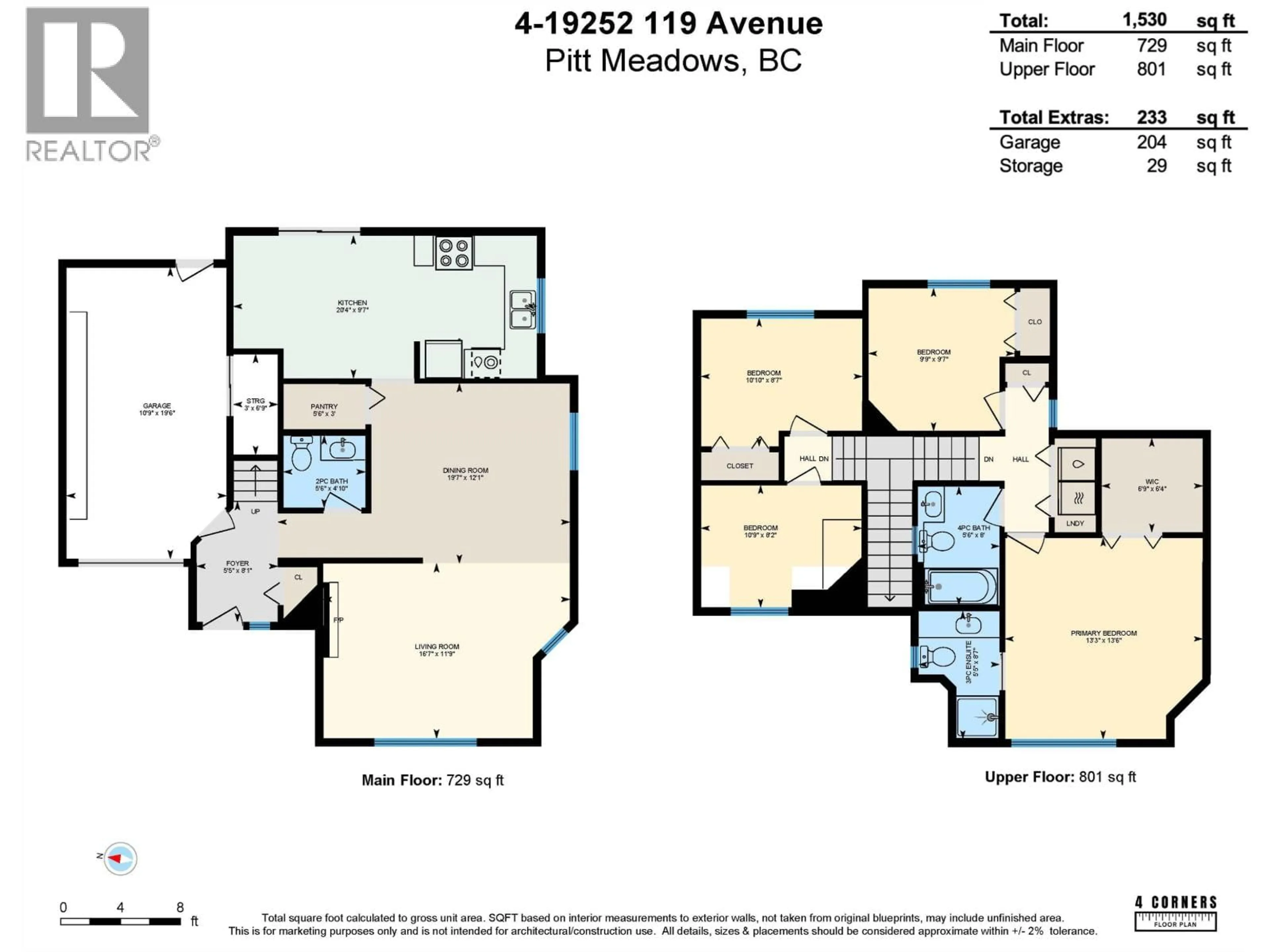 Floor plan for 4 - 19252 119 AVENUE, Pitt Meadows British Columbia V3Y2K4