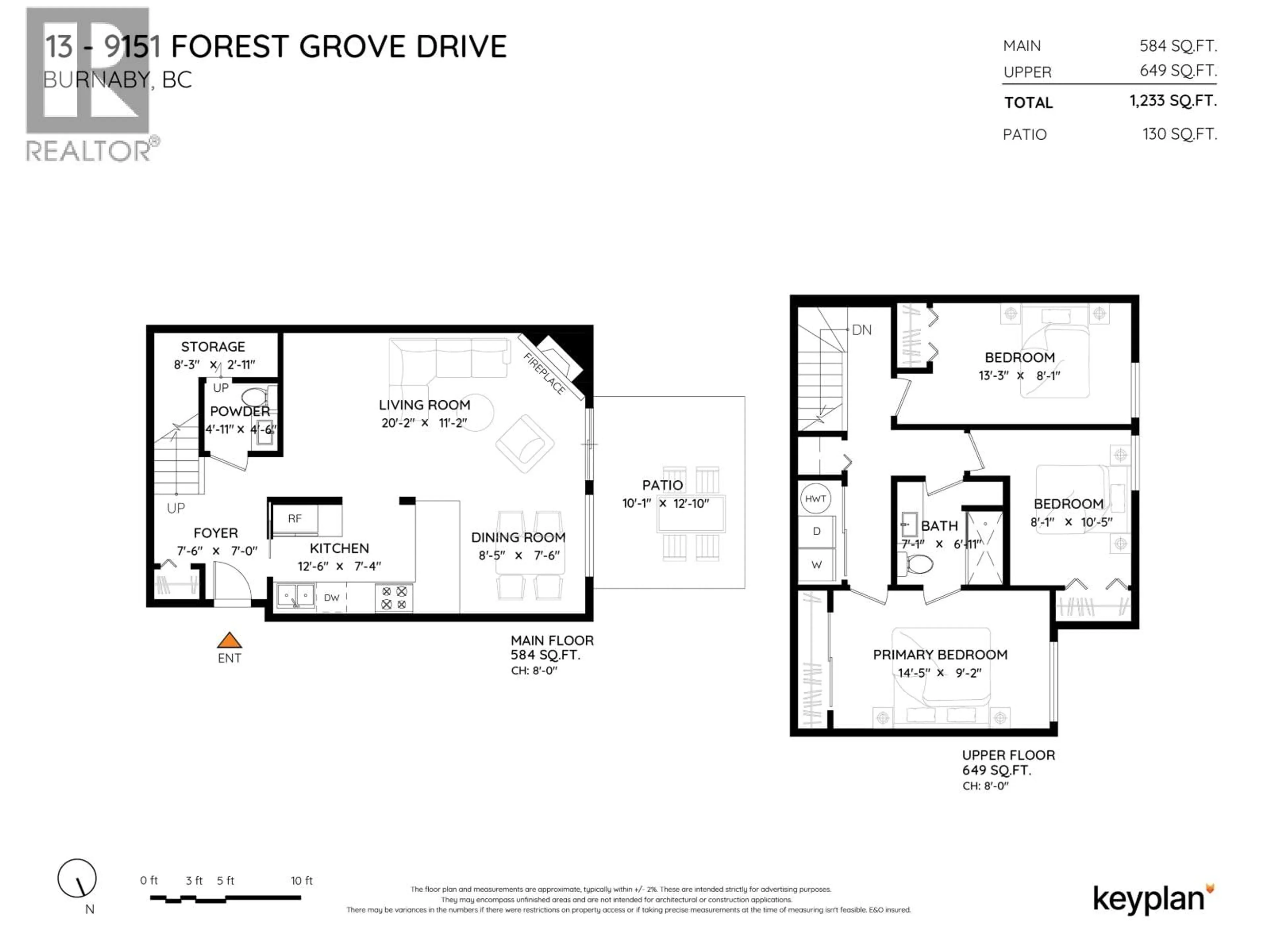 Floor plan for 13 - 9151 FOREST GROVE DRIVE, Burnaby British Columbia V5A3Z5